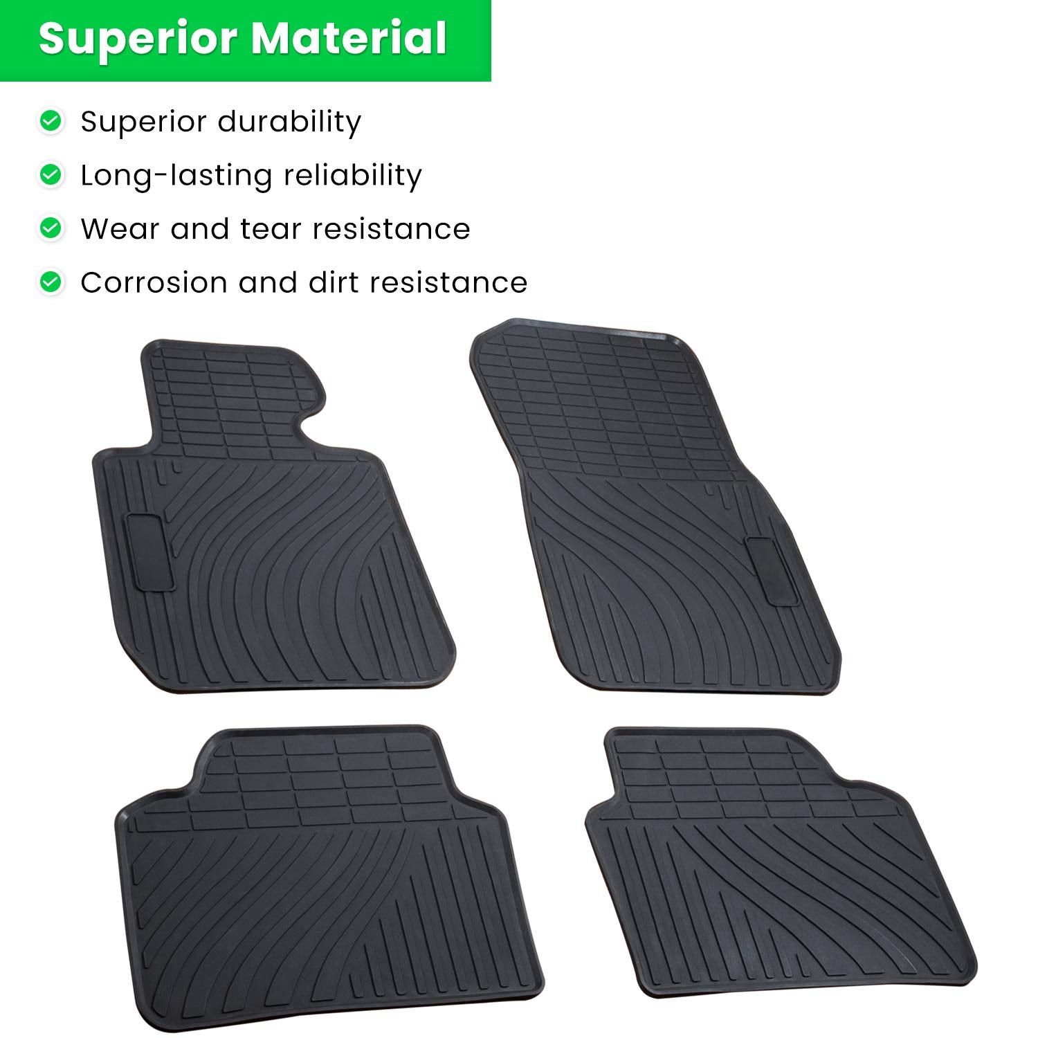 Floor Mat for BMW 3/4 Series F30 F31 F32 F33 F36 320i 328i 335i 2012-2018 & 2015+ F80 M3 Heavy Duty Rubber Front+Rear Car Liner