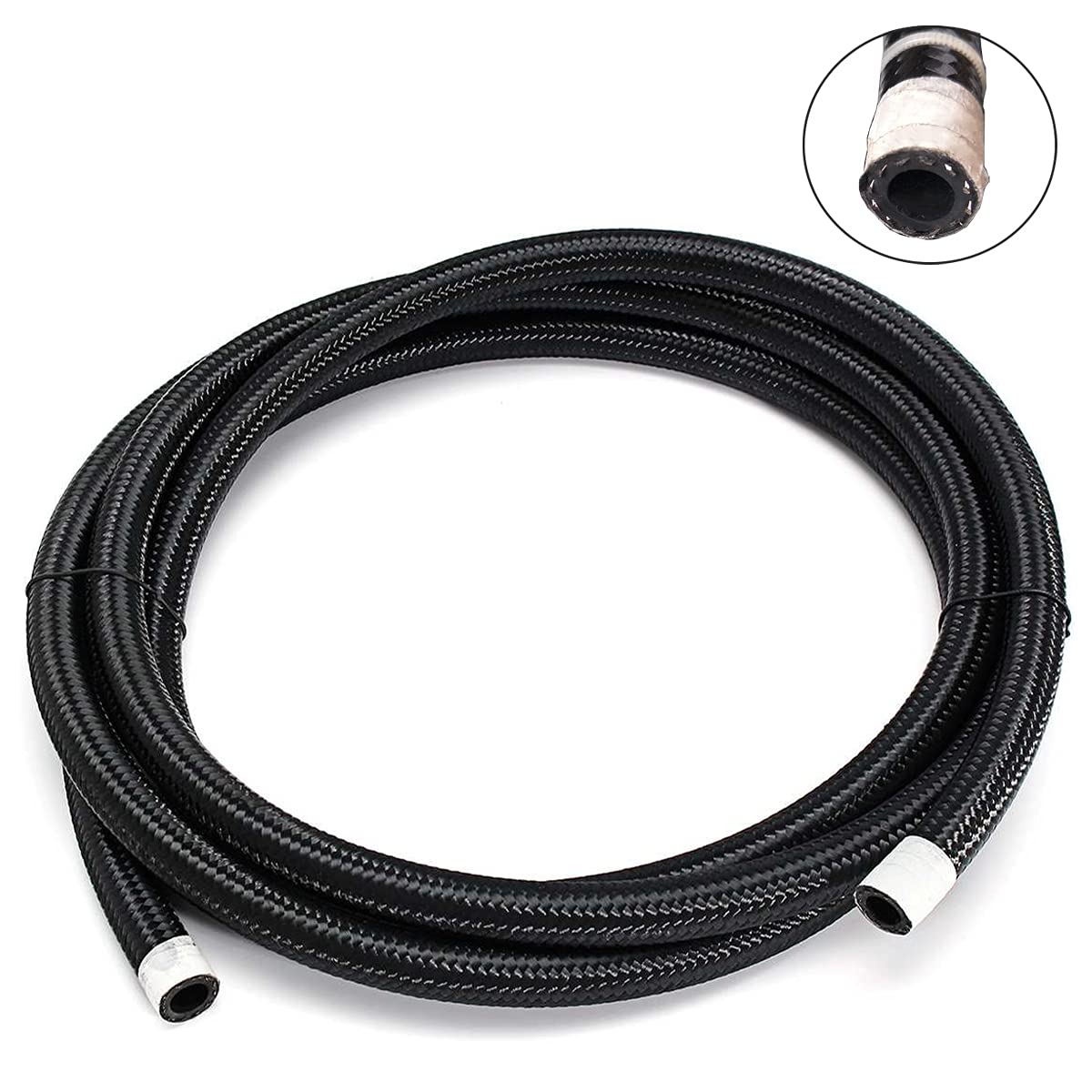 Byredio 10An Hose - An10 Fuel Line 10Ft Stainless Steel Nylon Braided 500 Psi Transmission Lines For Oil, Cooler, Brake, Transmission, Clutch, Fluids, Gas