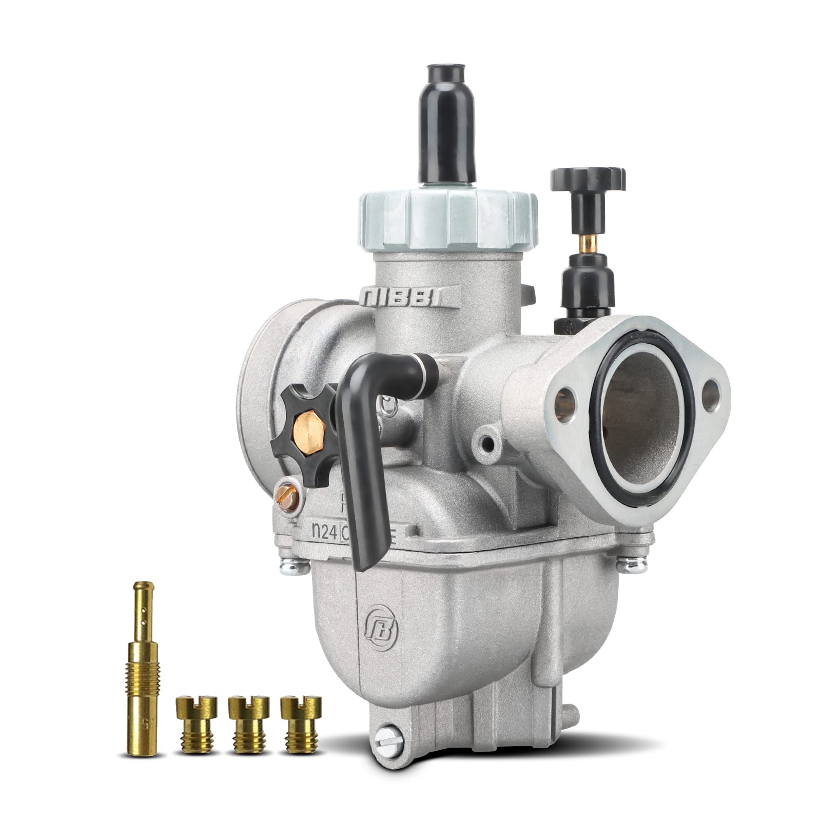 NIBBI PE24mm Carburetor for 140cc-150cc Flange Motorcycle Engine Carburetor with Carb Jets for Dirt Bike Mini Bike Yamaha Kawasa
