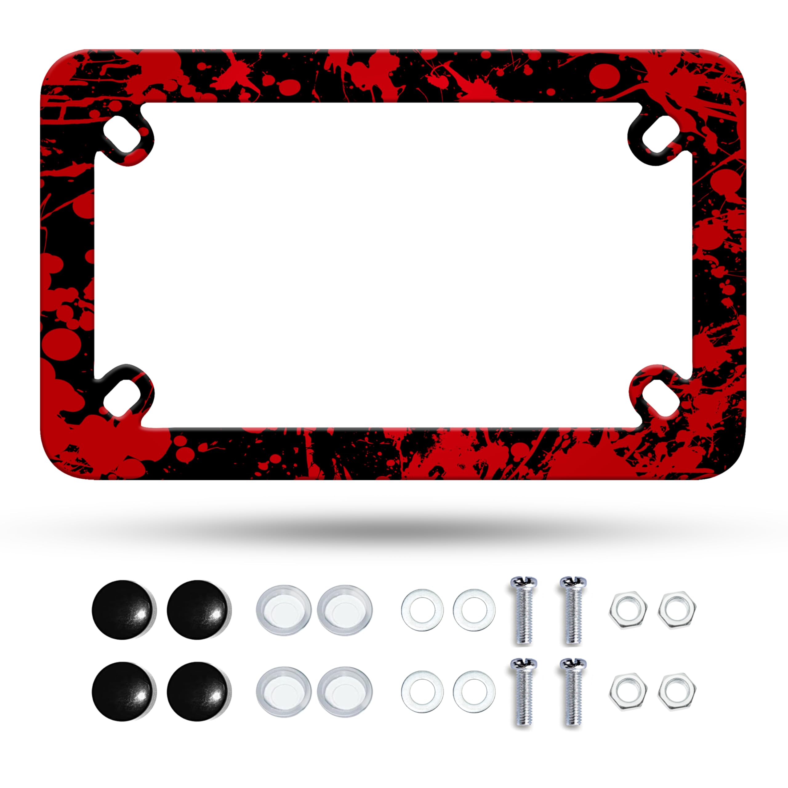 Motorcycle Blood Spatter License Plate Frame Bloody Stainless Steel Material Funny Motorbike License Plate Holder Motorcycle Acc