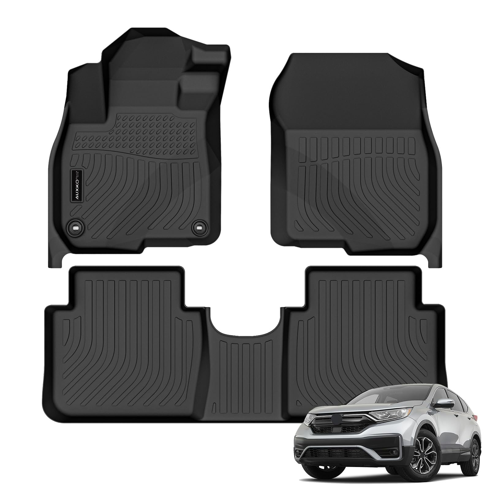Auxko All Weather Floor Mats Fit for Honda CR-V 2017-2022 TPE Liners Accessories All Season Guard Odorless Anti-Slip Floor Mats 