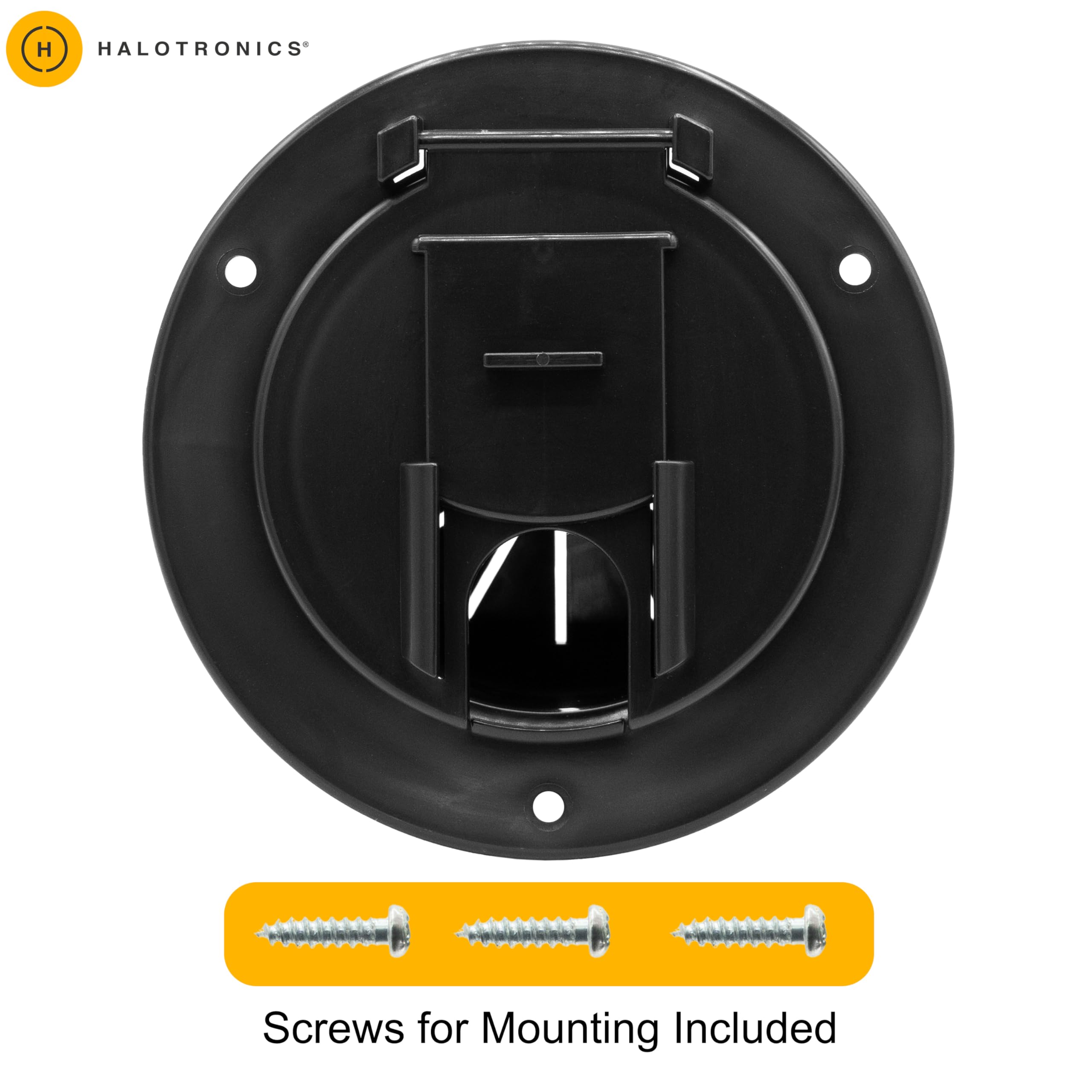 Halotronics 5-Inch Round Electric Cable Hatch for 30/50 Amp Cords, Black - Model HT-EH01B, Durable Plastic Construction