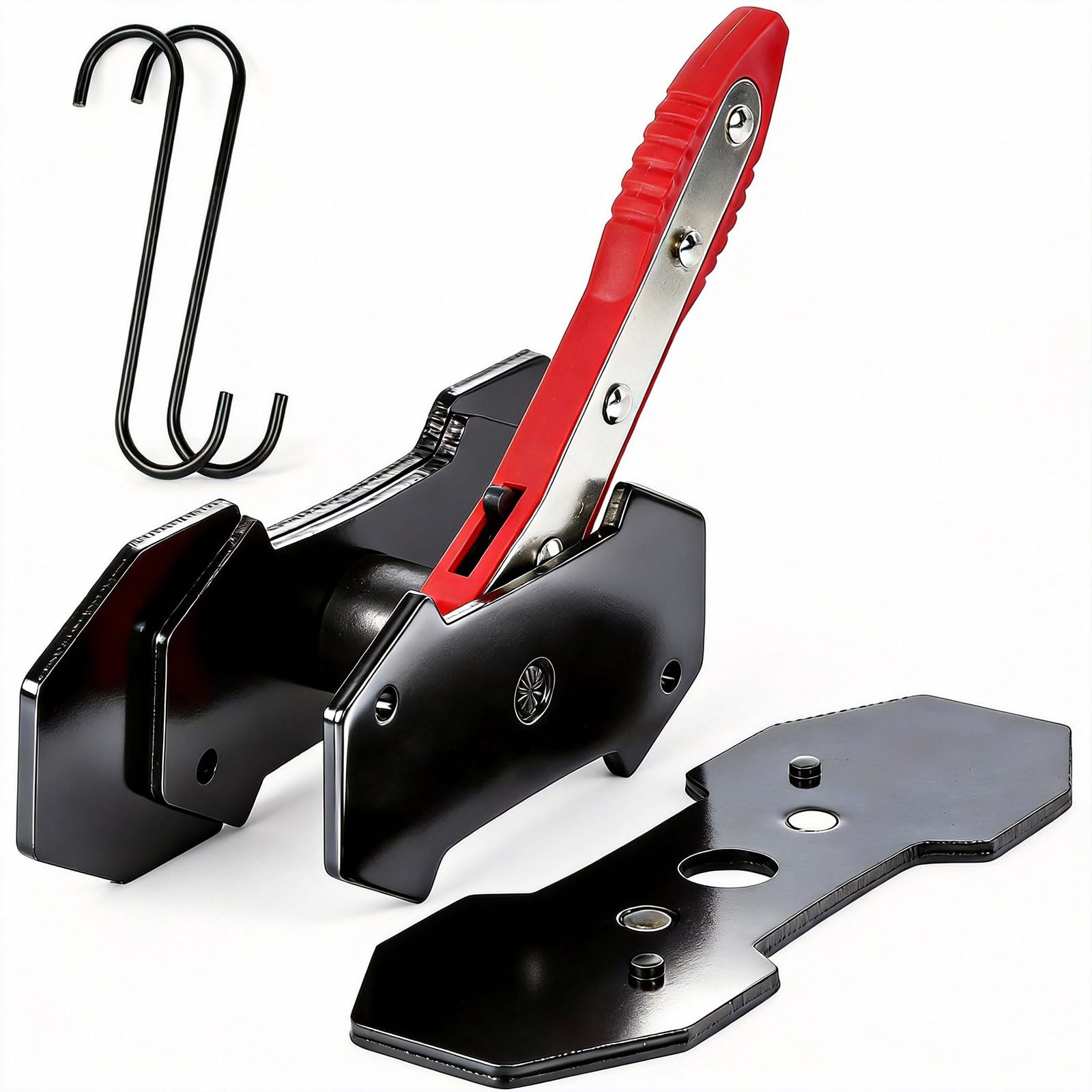 Mumicol Brake Caliper Compression Tool, 360 Ratcheting Piston Compressor, 2 Steel Plates, 2 Hooks, for Single Twin Quad Pistons,