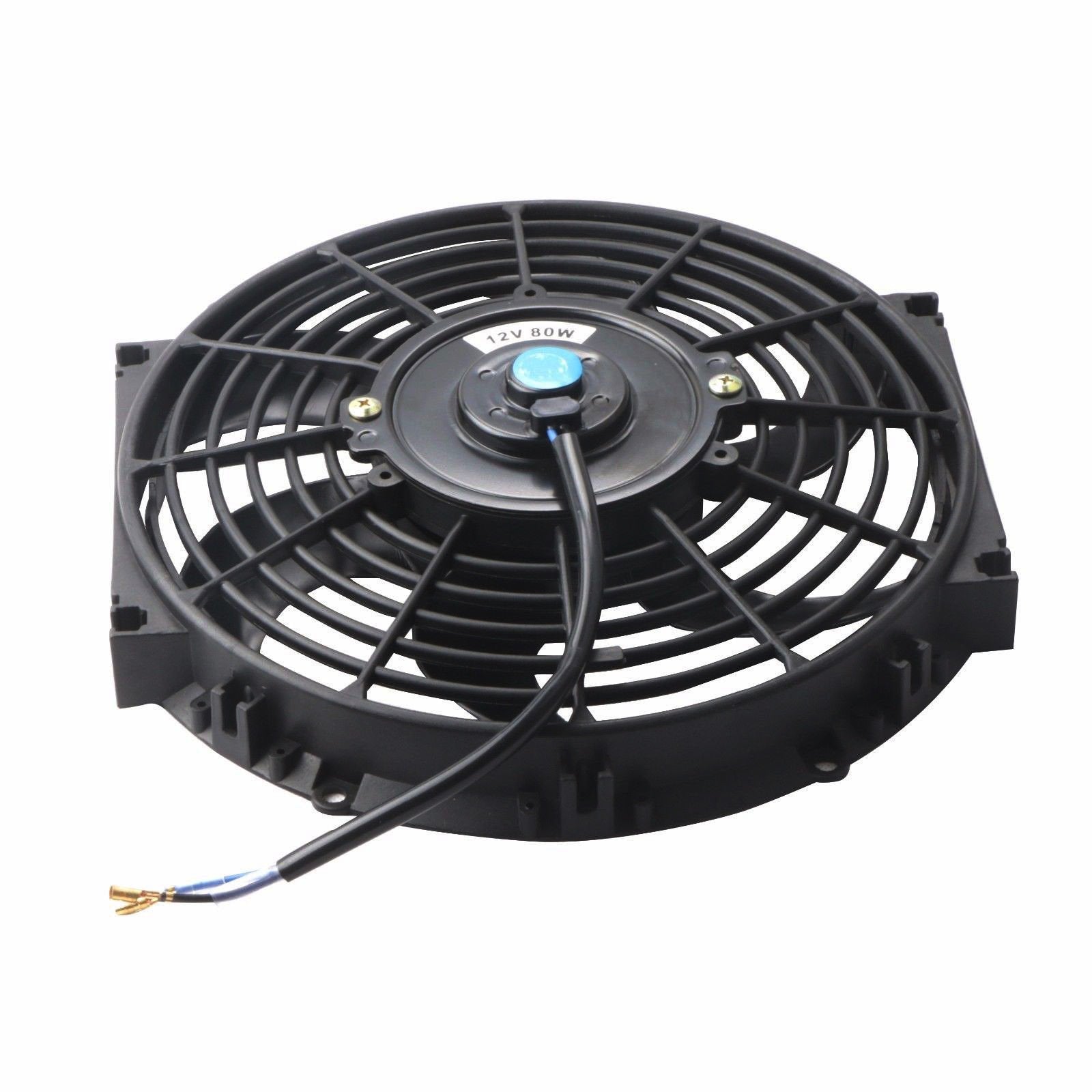 Mostplus Black Universal Electric Radiator Slim Fan Push/Pull 12V + Mounting Kit (10 Inch) Set Of 2