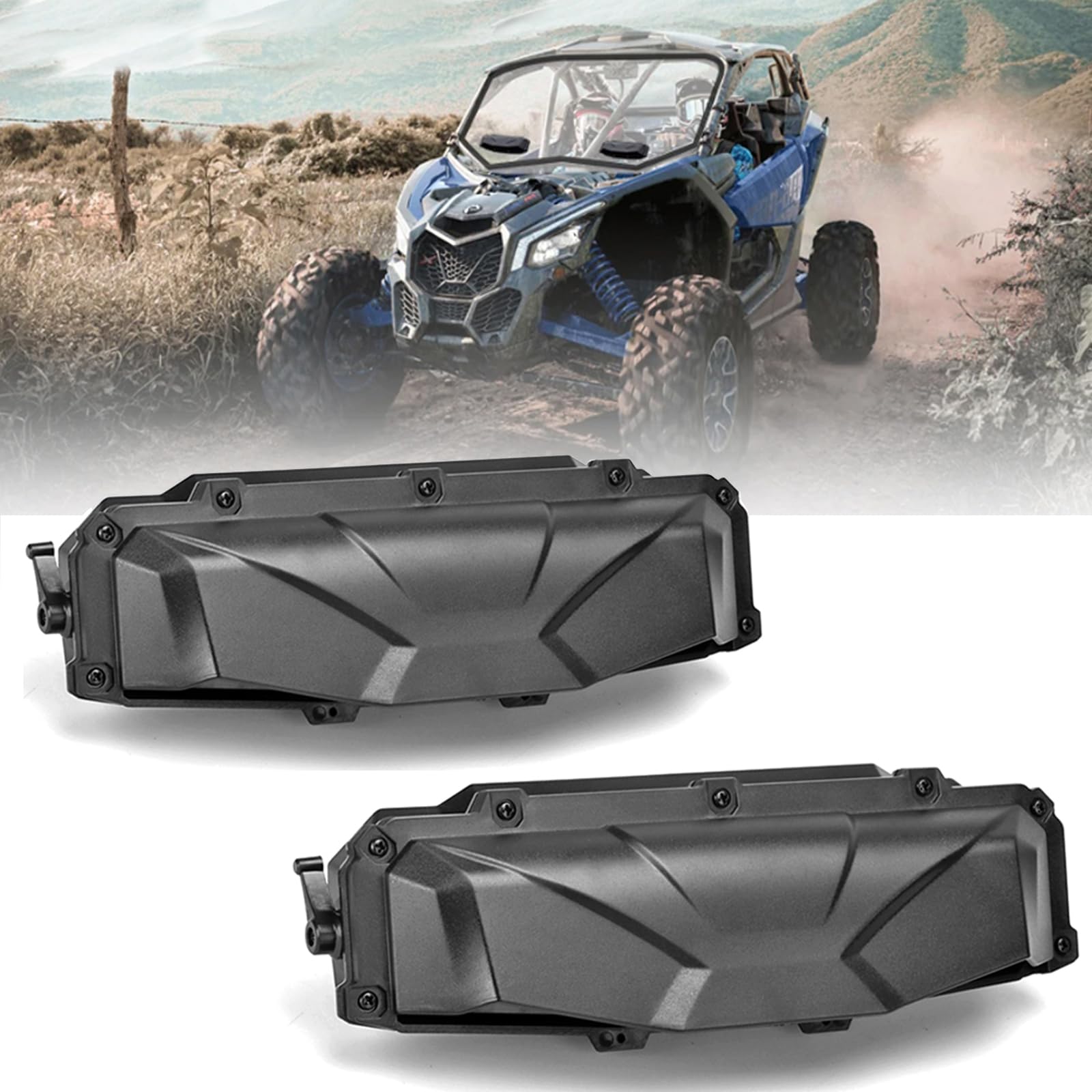 RUNNING PANTHER UTV Windshield Vent Self Install Kit, 2pcs Windscreen Ventilation Defrost Defog Accessories for Hard Coated Poly