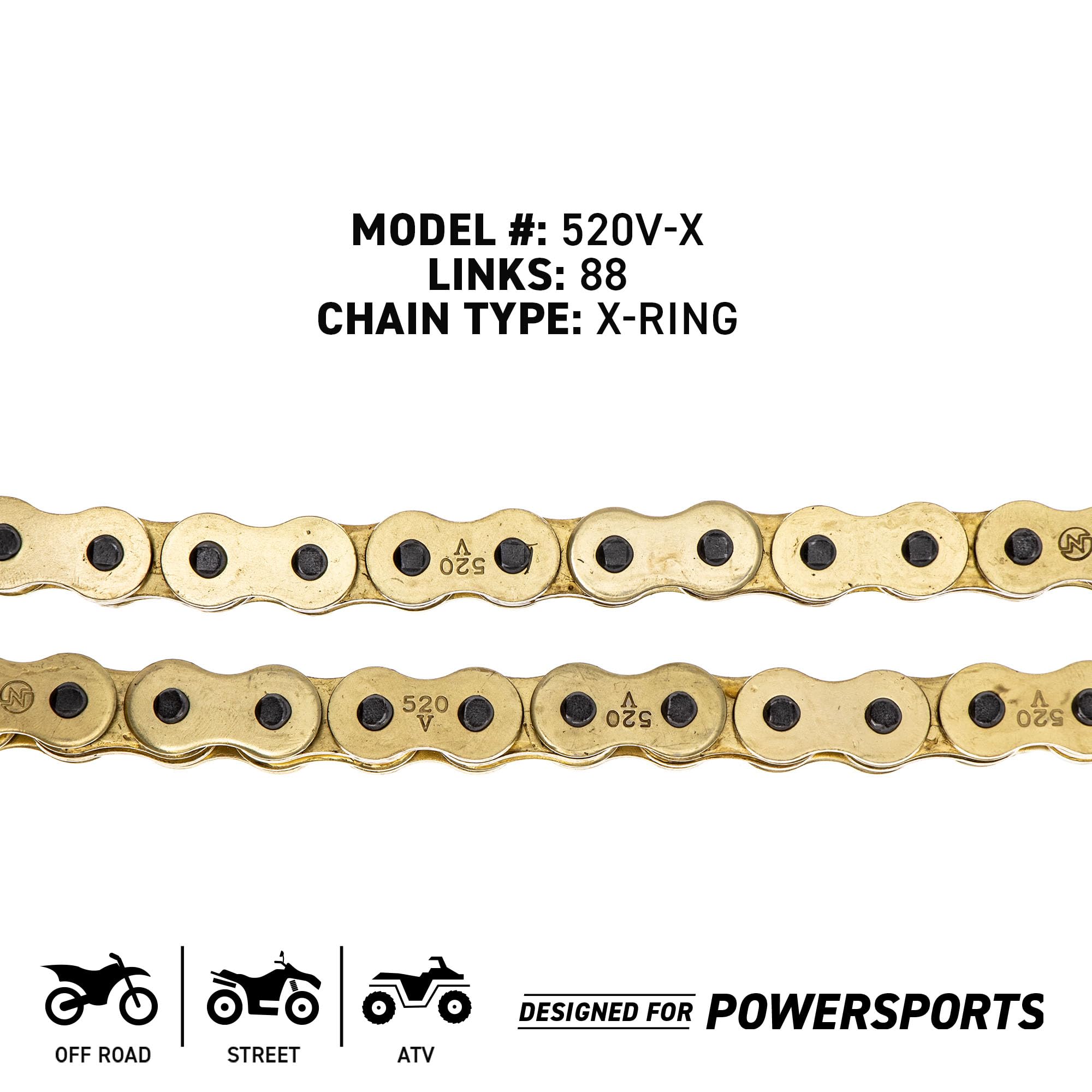 Niche Drive Sprocket Chain Combo For Polaris Trail Boss Blazer 250 Front 12 Rear 42 Tooth 520V-X X-Ring 88 Links