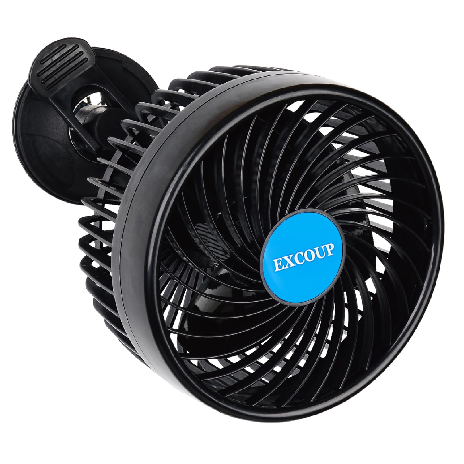 Car Fan 12V With Cigarette Lighter Plug, 4.5'' Powerful Cooling Air Fan With For Front Rear Seat,Portable 360 Rotatable Portable