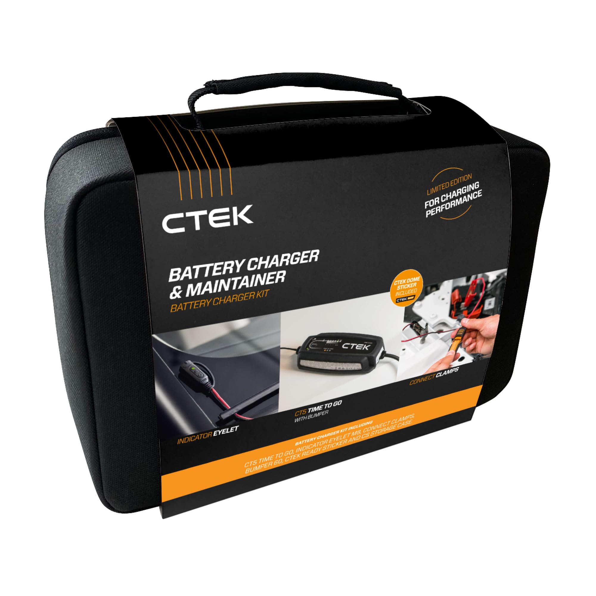 CTEK (40-255) CT5 Time to Go-12 Volt Battery Charger and Maintainer with Accessories (Charging Kit)