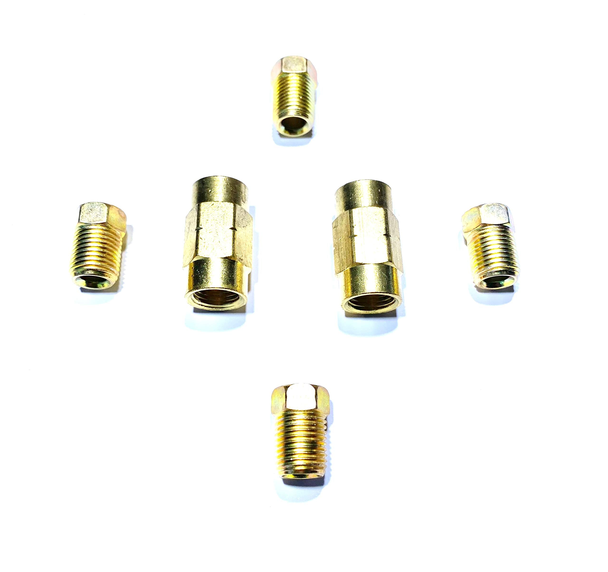The Stop Shop 3/16 Inch Brake Line Inverted Flare Fittings And Unions, Metric 10X1Mm Threads For 3/16 Inch Tubing (Pack Of 6)