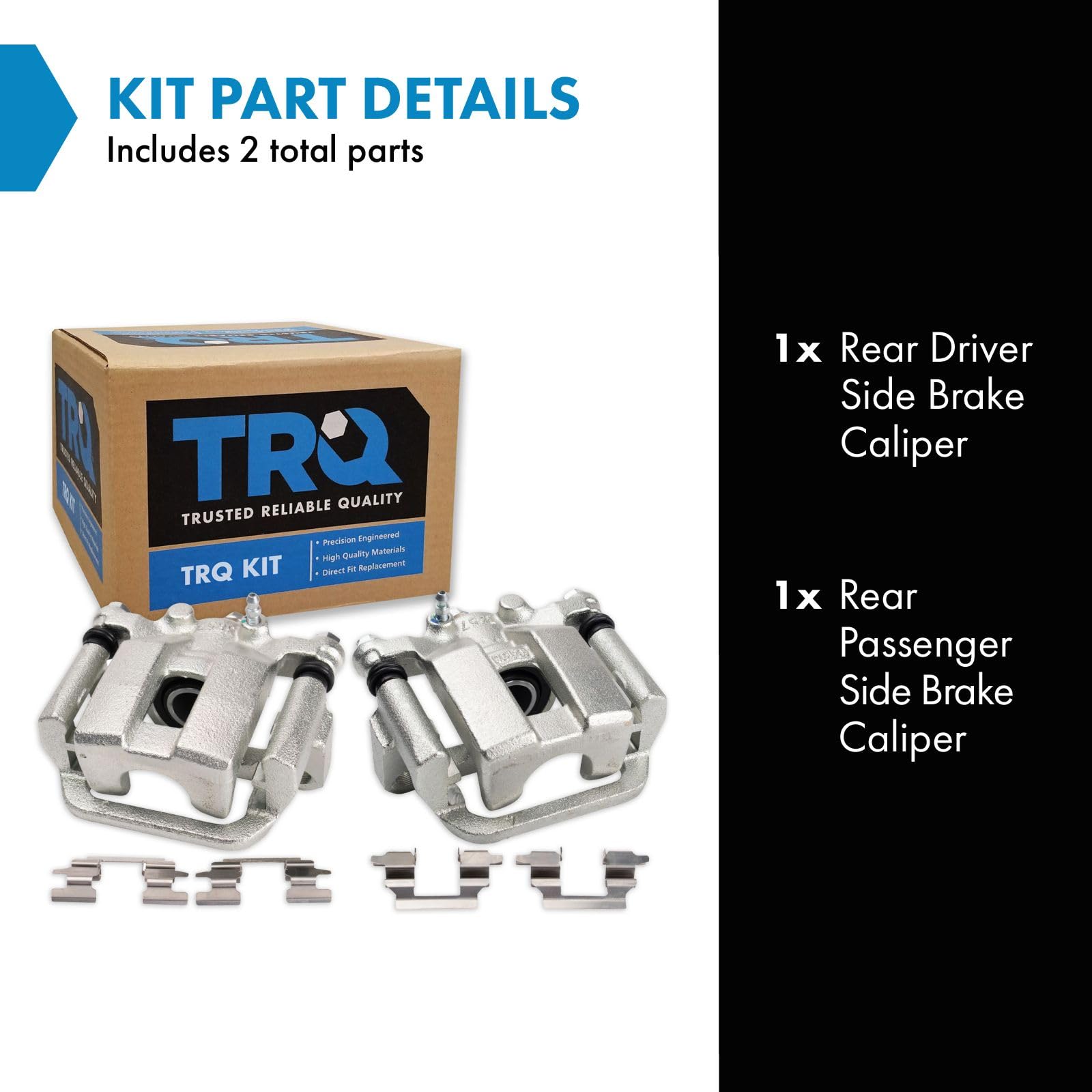 Trq Rear Brake Caliper Set Compatible With 2013-2021 Nissan Leaf 2014-2020 Rogue 2017-2022 Rogue Sport