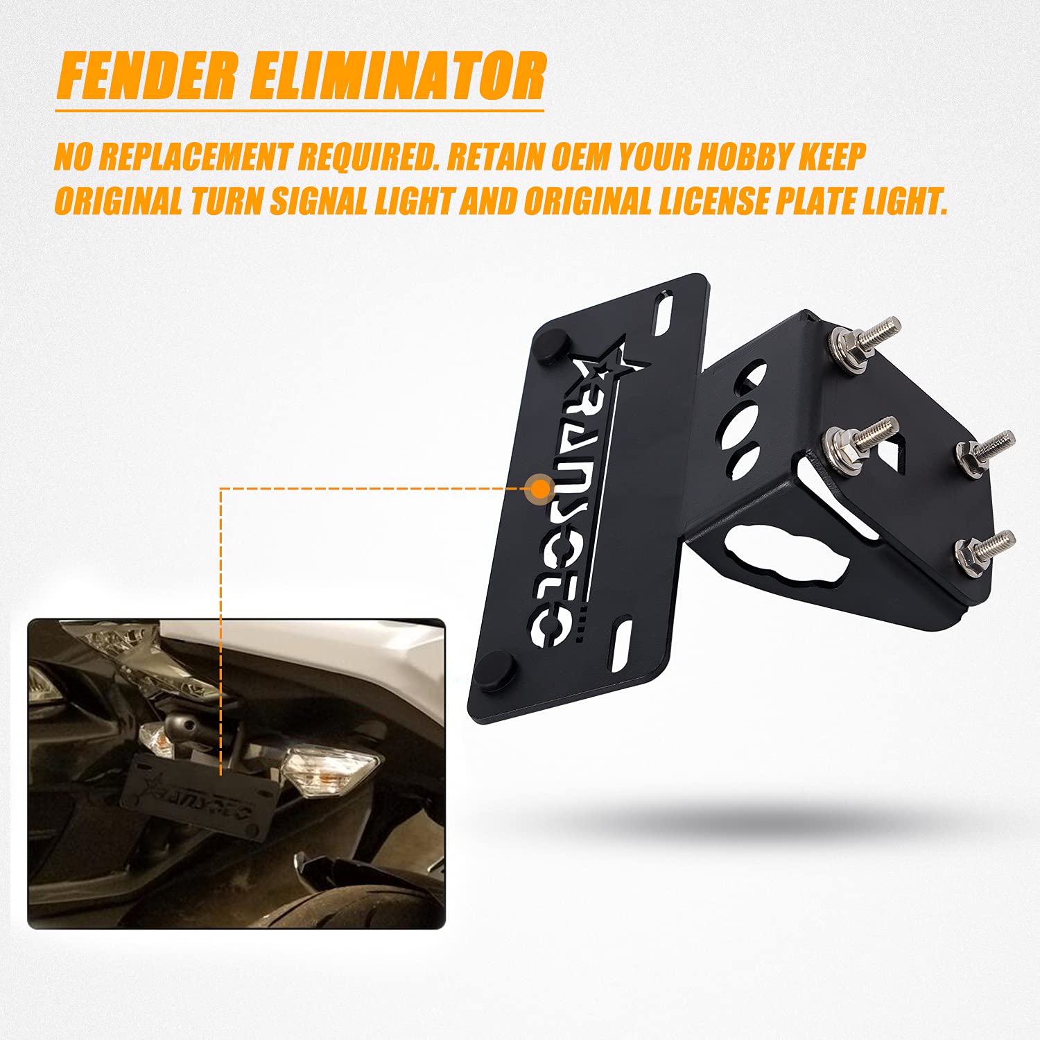Ransoto Ninja 650 Fender Eliminator Compatible With Kawasaki Z650 Zx650 2023 2022 2021 2020 2019 2018 2017 License Plate Mount B