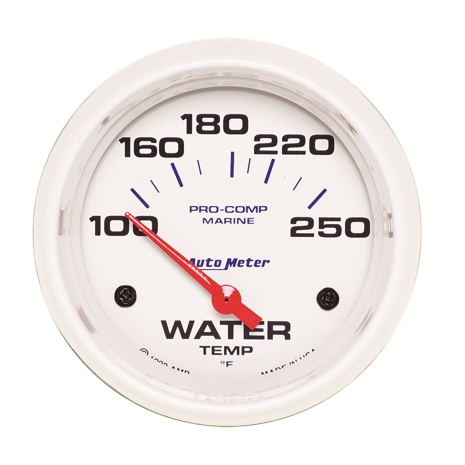 AutoMeter Gauge, Water Temp, 2 5/8'', 100-250f, Electric, Marine White (200763)