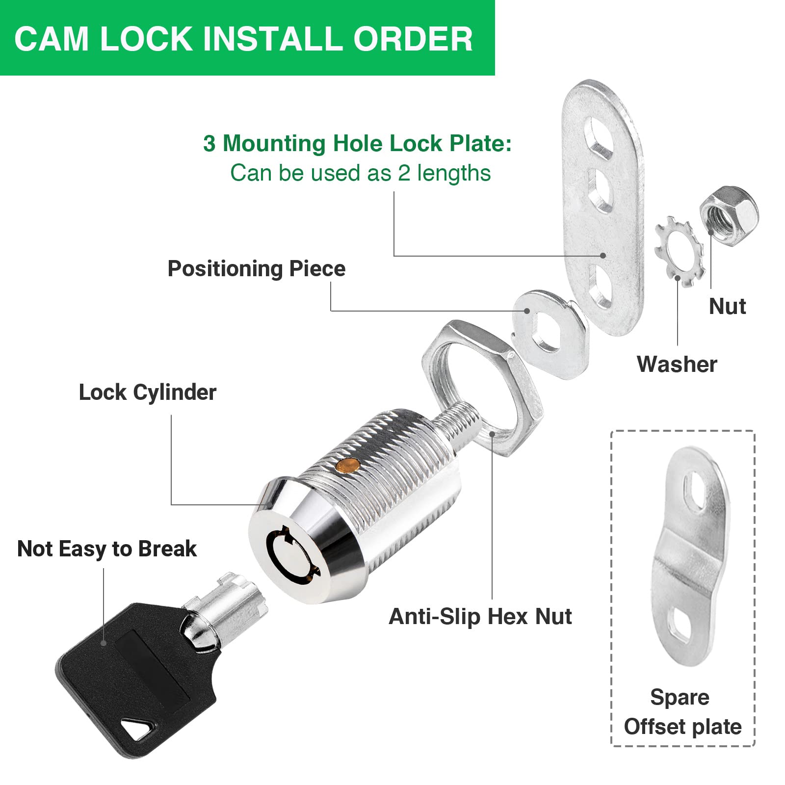 Cylinnda 2 Pack Rv Cabinet Locks Keyed Alike - 7/8' Storage Rv Locks With Keys For Storage Door & Tool Box Protection