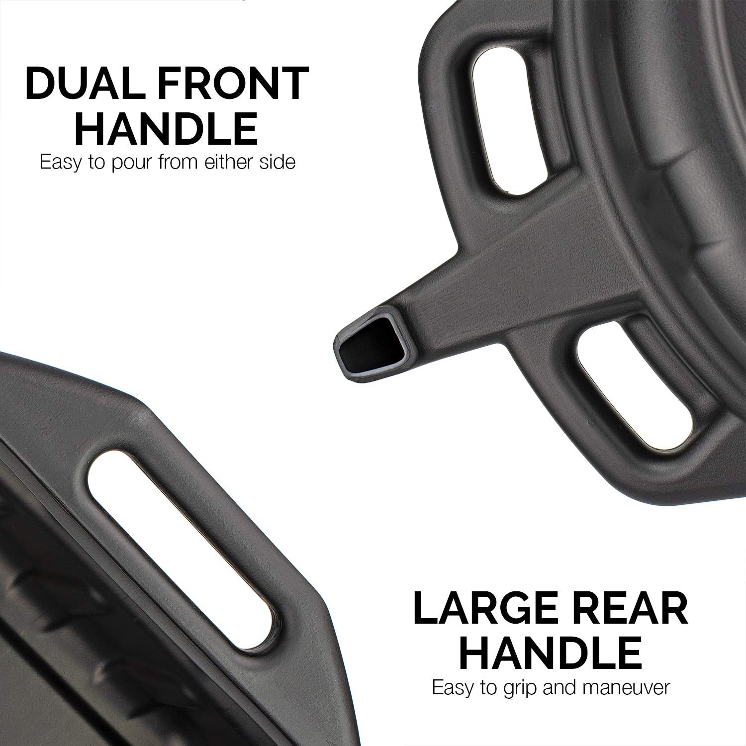 Neiko 20762A Oil Drain Pan  Black Plastic Anti Splash  Motor Oil Drip Catcher Pan  2 Gallon (8L) Capacity