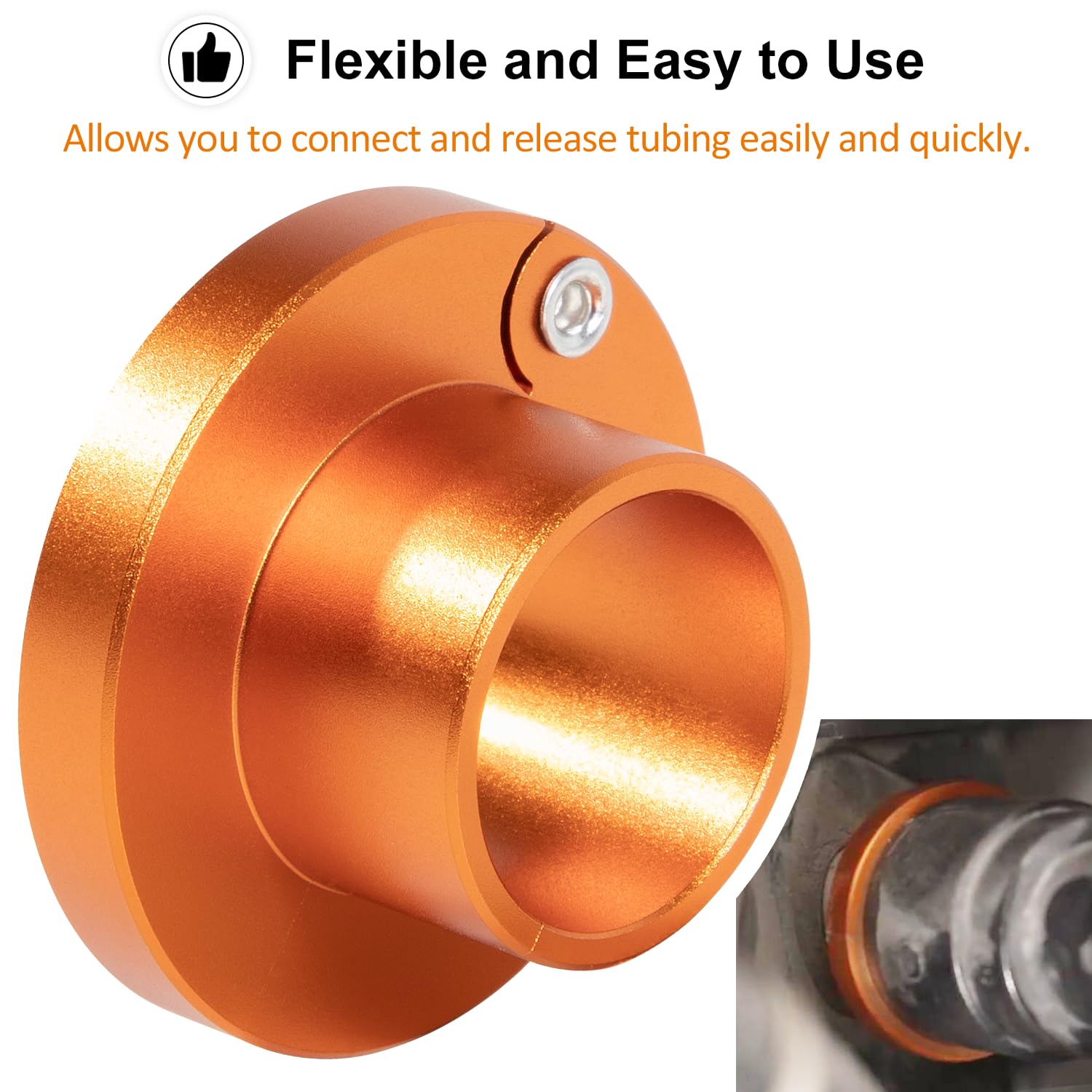 LAIKOU Heater Hose Quick Disconnect Tool, 0.625" Aluminum, Orange, Model 39190 for GM 3/4" Heater Line Replacement