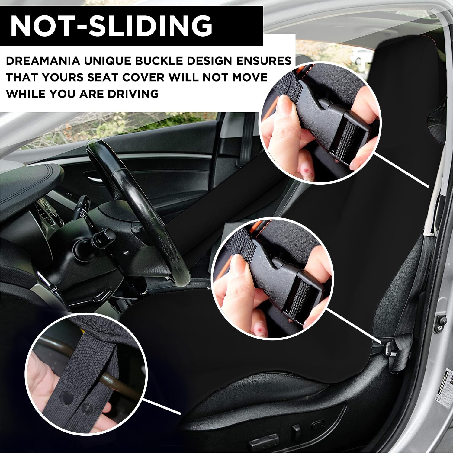 DREAMANIA Waterproof Seat Cover, 2pcs Upgraded Sweat Carseat Protector, Perfect for Universal Anti-Slip Car Truck SUV Seat, Idea