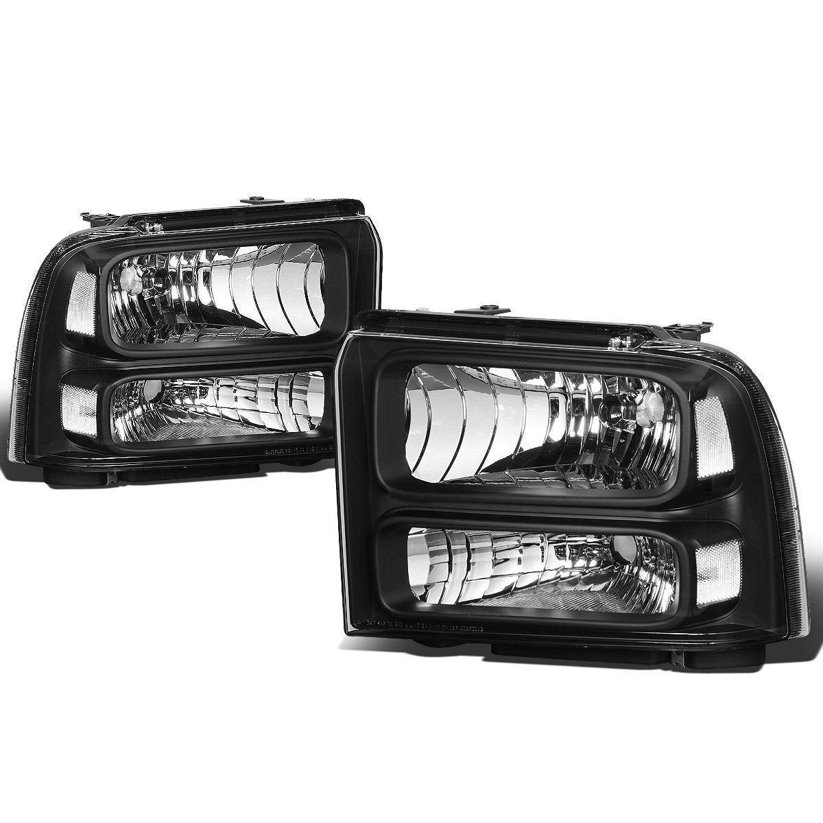 Auto Dynasty Halogen Model Headlights Assembly Compatible With Ford F250 F350 F450 F550 Super Duty 2005 2006 2007, Driver And Pa