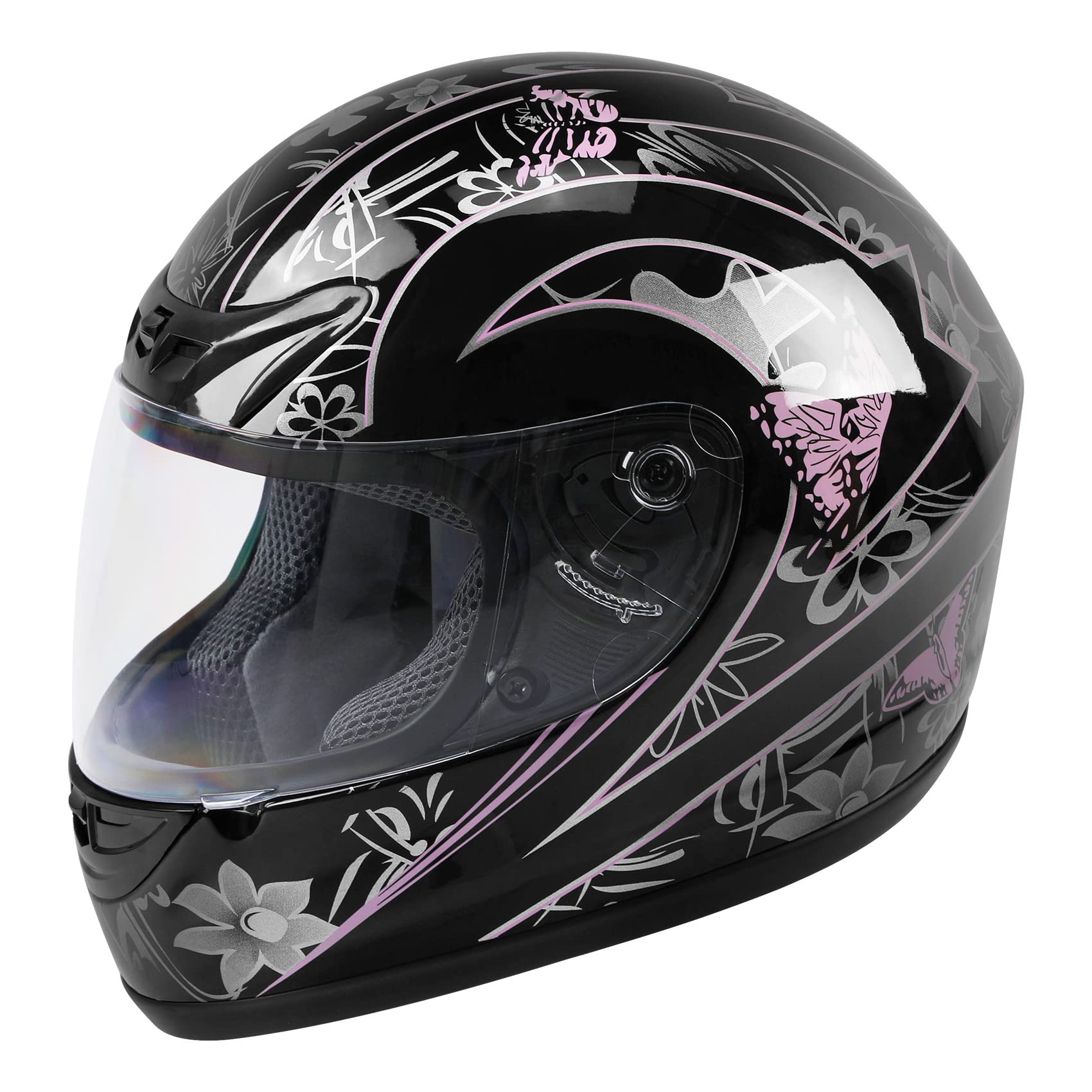 TCMT Adult Full Face Carbon Fiber Motorcycle Helmet DOT Large XF270204-L with Open Face Sun Shield