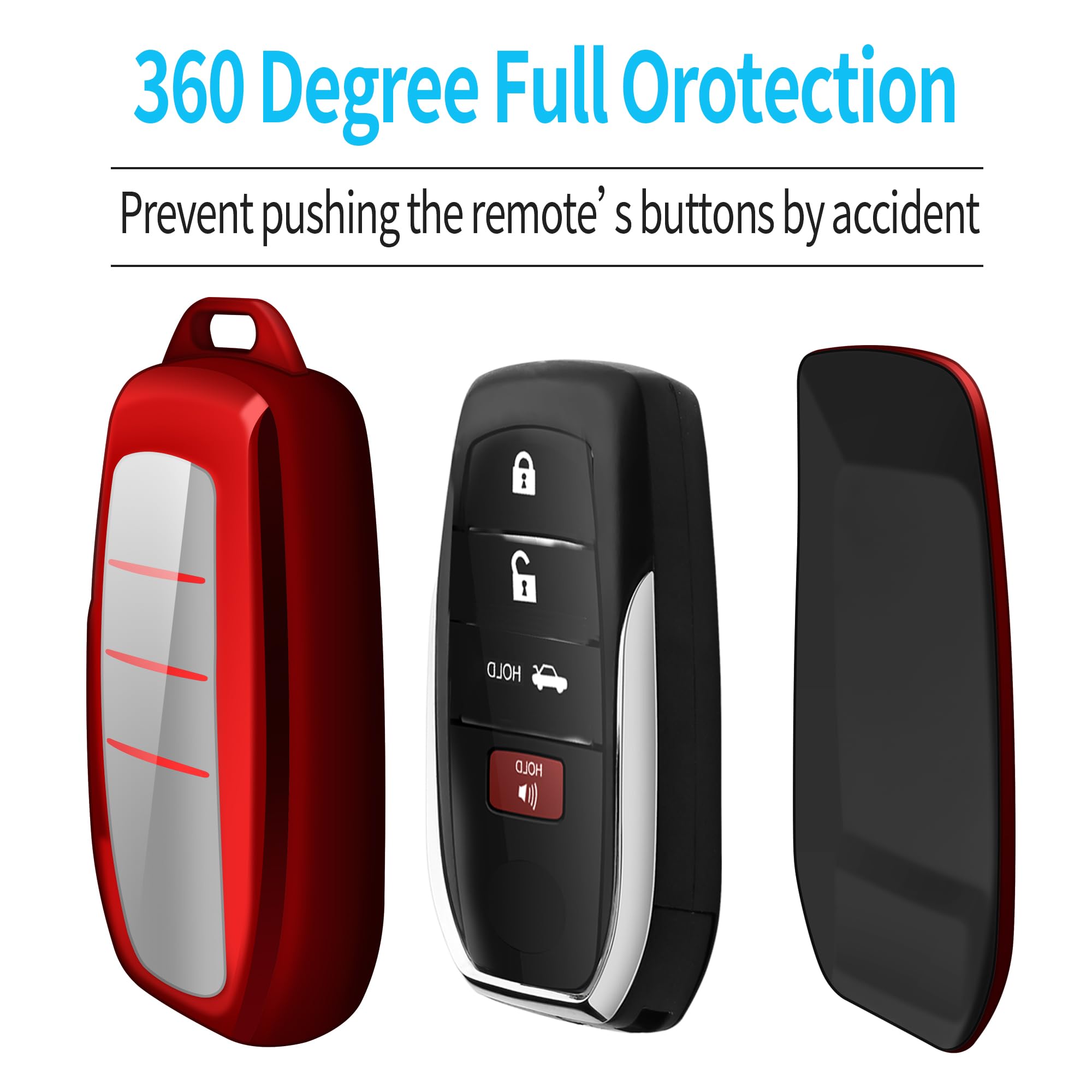 Tukellen For Toyota Key Fob Cover Soft Key Shell Case For 2025 Camry 2019-2025 Land Cruiser,2021-2025 Sienna Venza Hilux Fortune