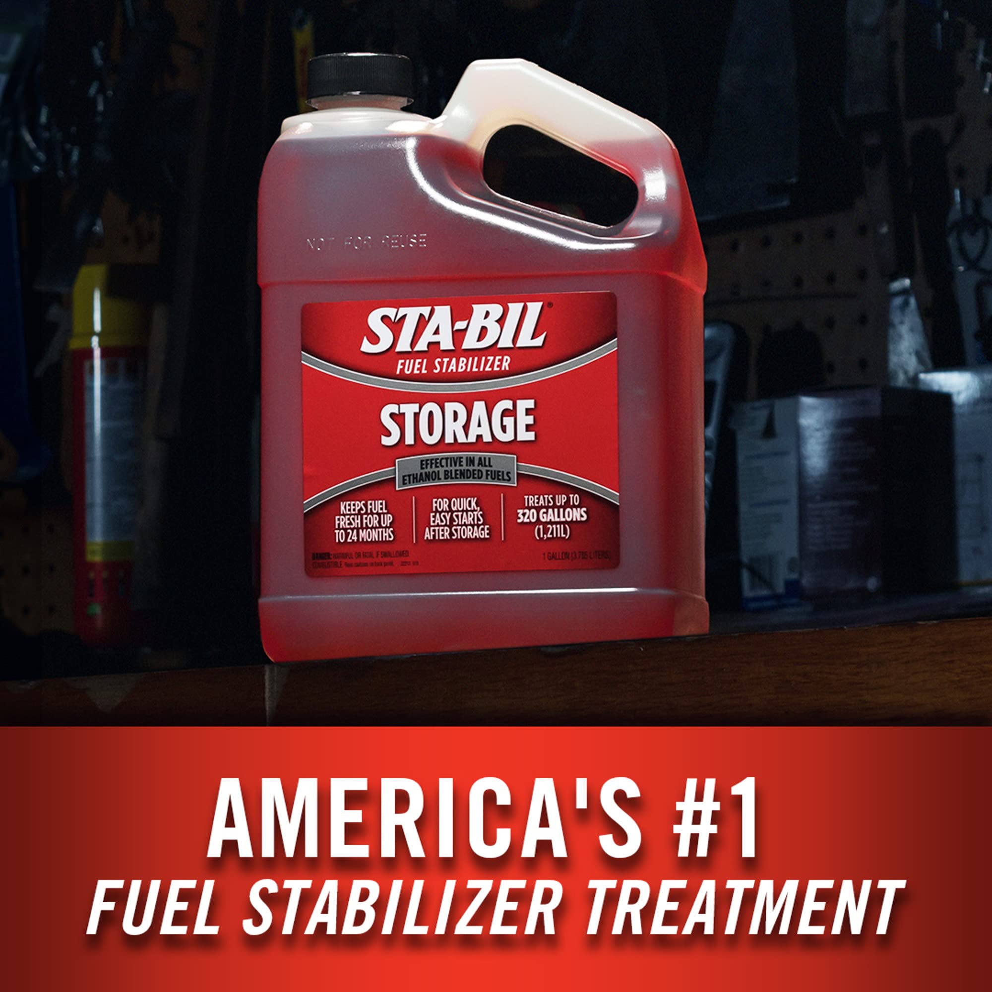 STA-BIL Storage Fuel Stabilizer - 1 Gallon, Red, Prevents Corrosion, Fresh Fuel for 24 Months, Gasoline Treatment, Model 0810.1191