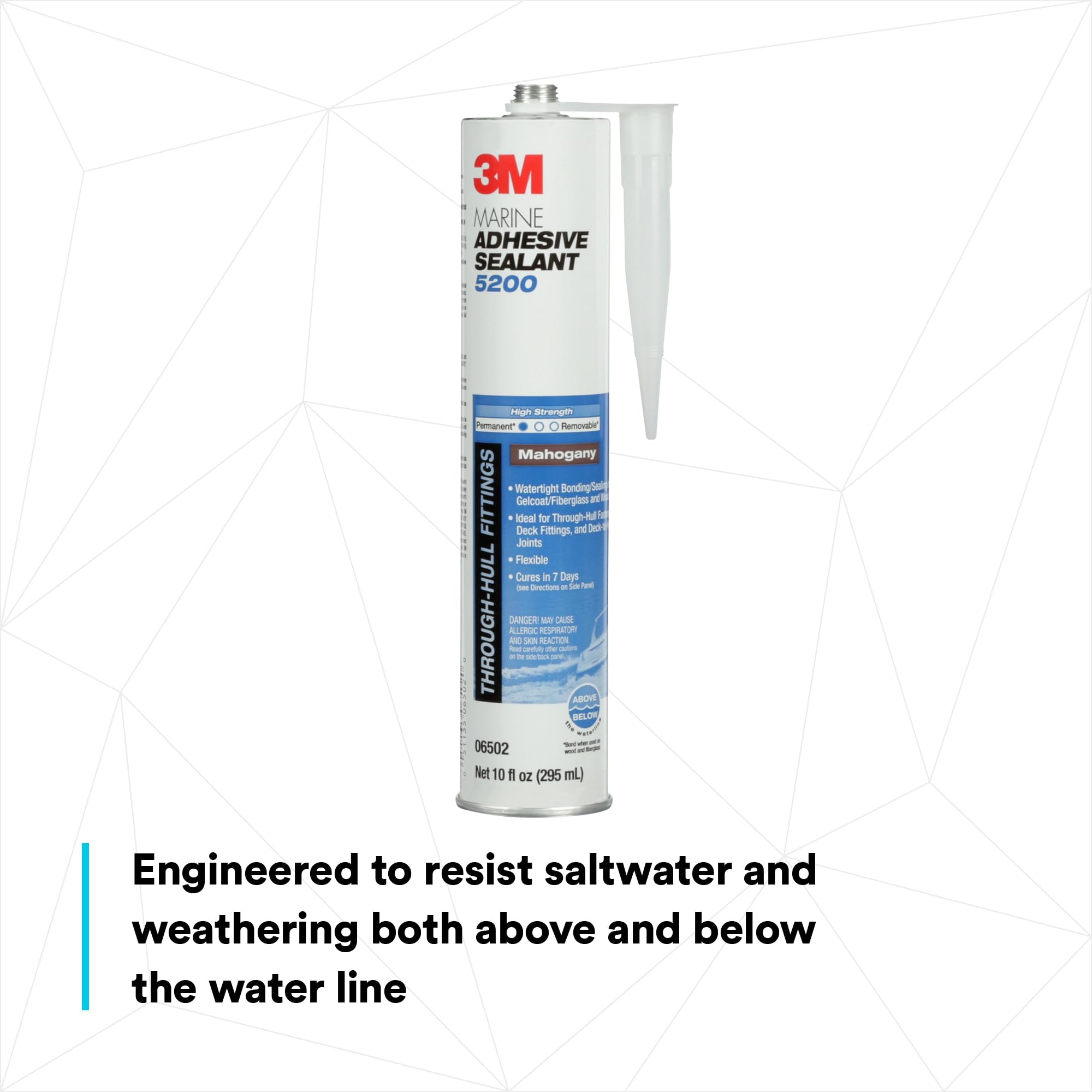 3M 6504 Marine Adhesive Sealant, Black, 10 Oz.