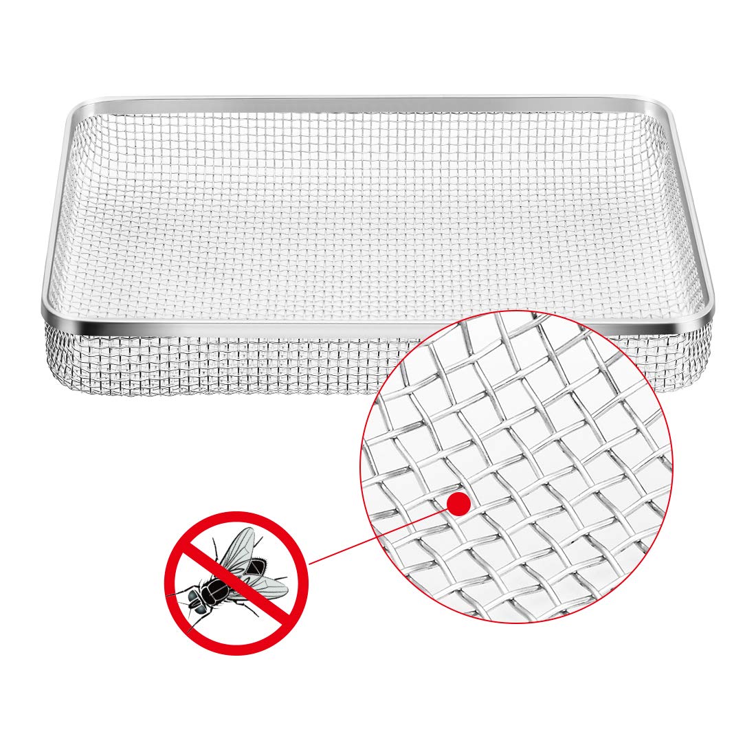 BougeRV RV Flying Insect Screen Covers - Stainless Steel Mesh, 3 Pack, Silver - Fits RV Furnace & Water Heater Vents, Model IRV040