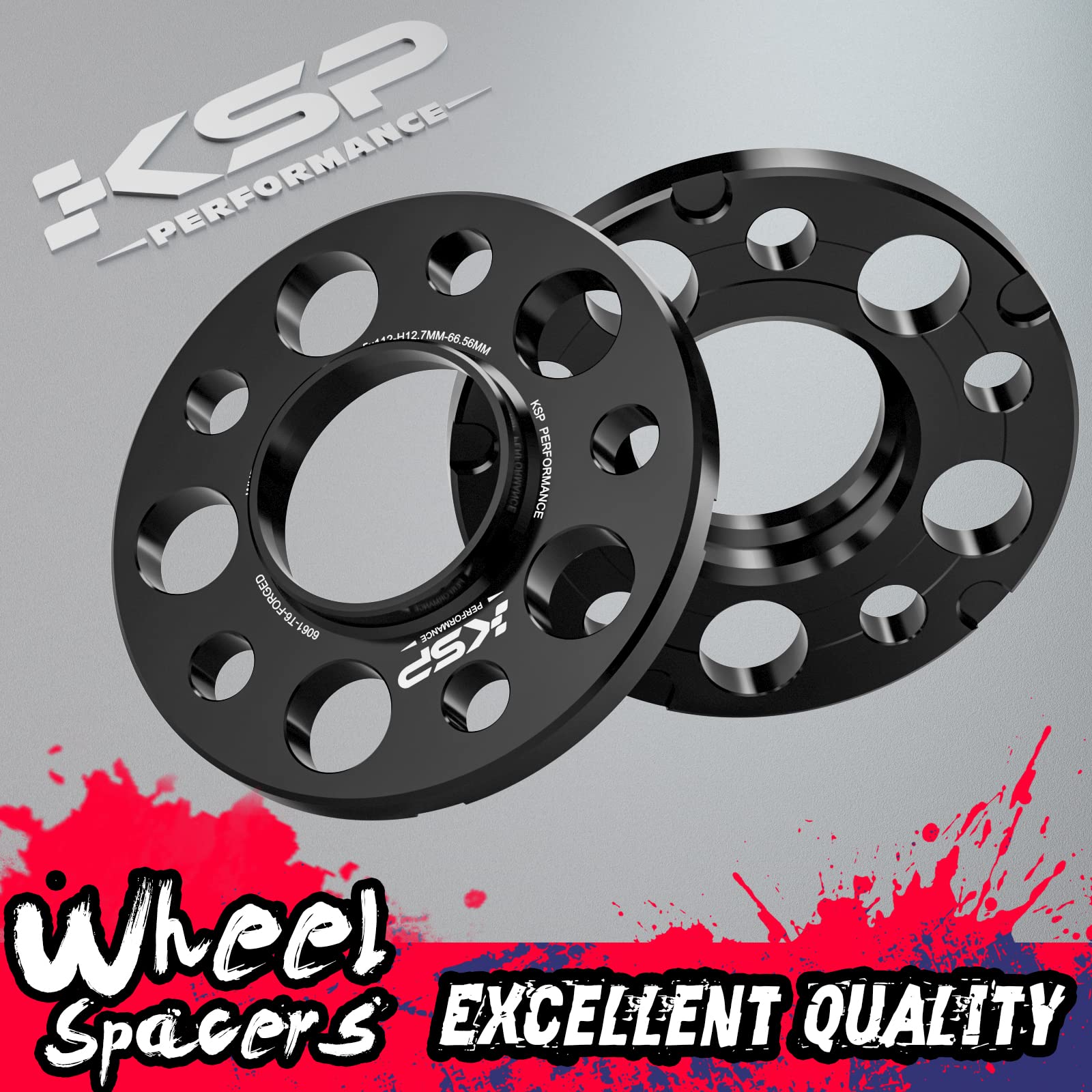 KSP PERFORMANCE 12mm Hubcentric Wheel Spacers for Mercedes-Benz W204 W208 W209 C300 C350 C63 AMG, 5x112, 6061T6 Aluminum,