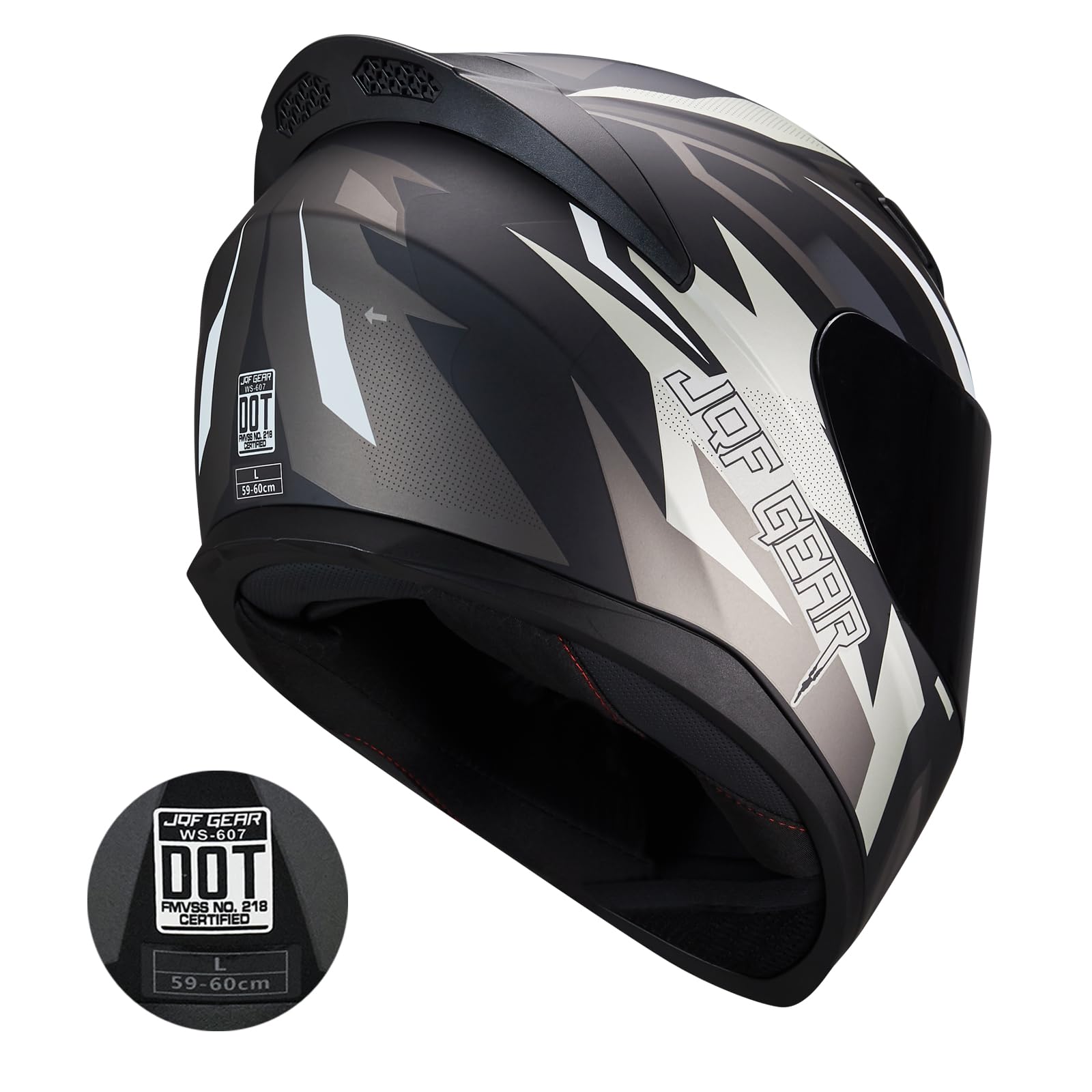 Jqf Gear Full Face Motorcycle Helmet Dot Approved Ws-607 Motorcycle Helmets For Adults Motorbike Racing Street Bike Helmet With