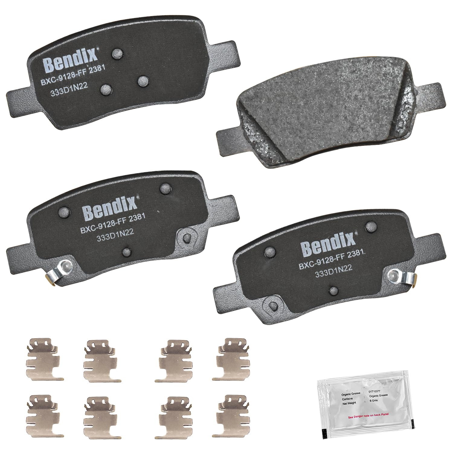 Bendix Priority1 Cfc2381 Ceramic Rear Brake Pads For Hyundai Santa Cruz 2024-2022, Santa Fe 2023-2021, Kia Carnival 2023-2022, S