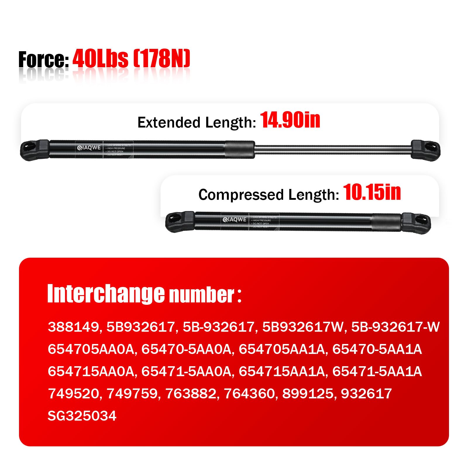 Iaqwe 7094-W Nissan Hood Lift Support Compatible With 2015 2016 2017 2018 2019 2020 2021 2022 2023 2024 Nissan Murano Front Gas