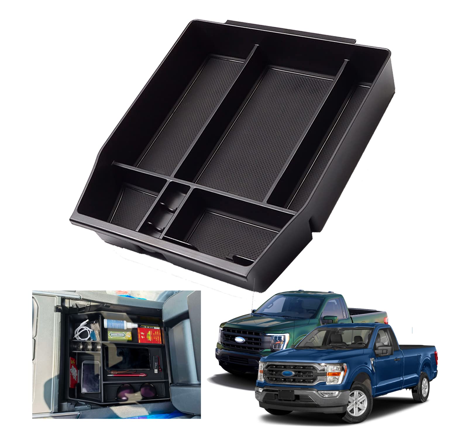 2024 2025 F150 Console Tray Center Console Organizer Tray For 2025 2022 2023 2024 Ford F150 Raptor Center Armrest Glove Storage