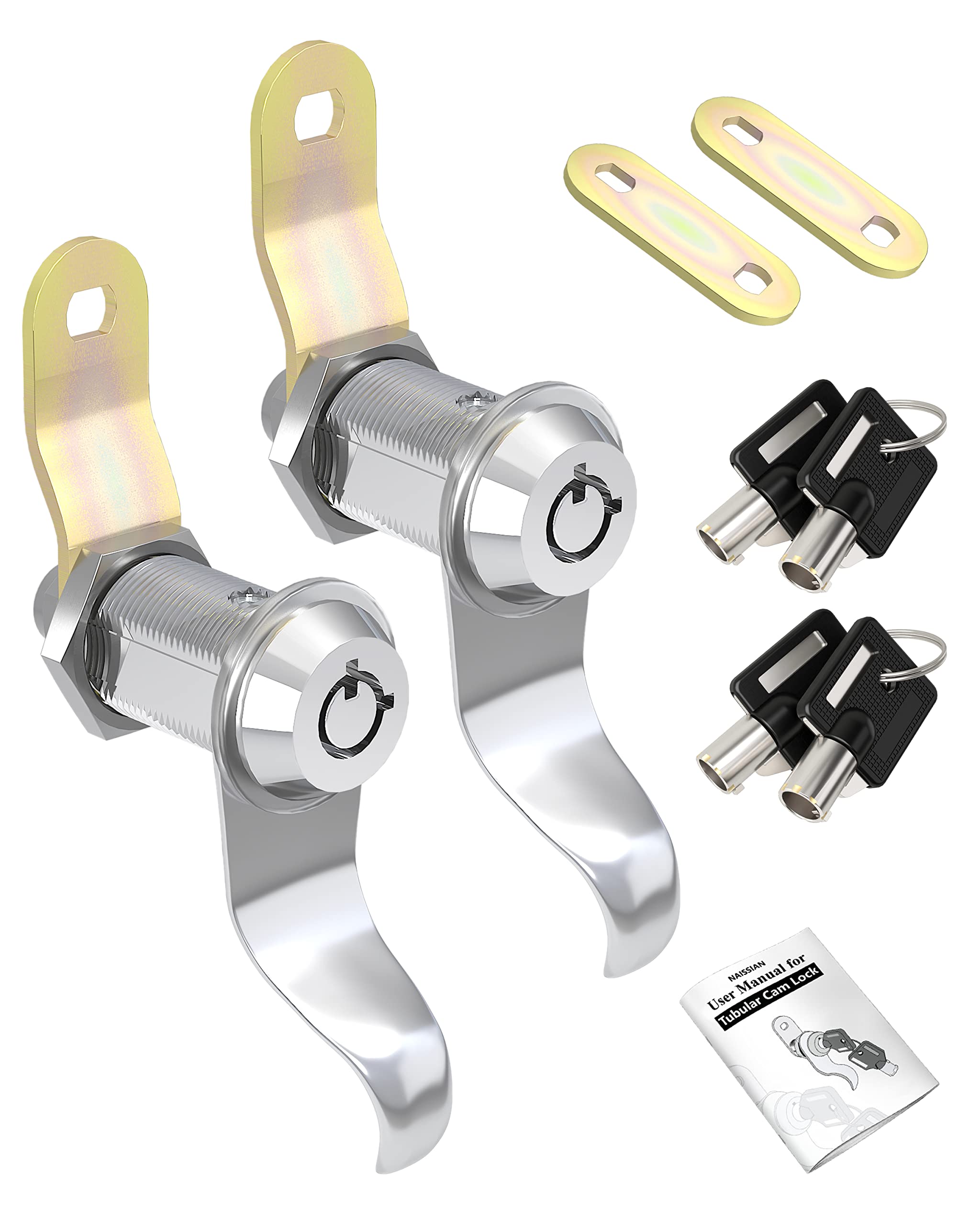 Naissian Rv Locks For Storage Door 1 1/8 Inch, Camper Storage Locks For Travel Trailer Compartment Cabinet Drawer With Keys 1 1/