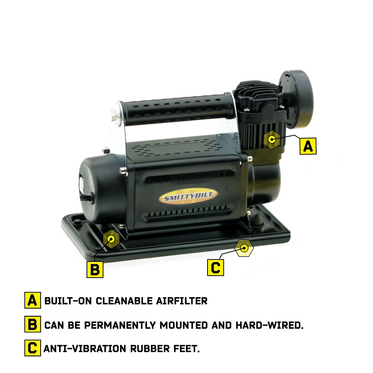 SmittyBilt AIR Compressor 2.54CFM Model 2780 - Black, One Size, Durable Plastic