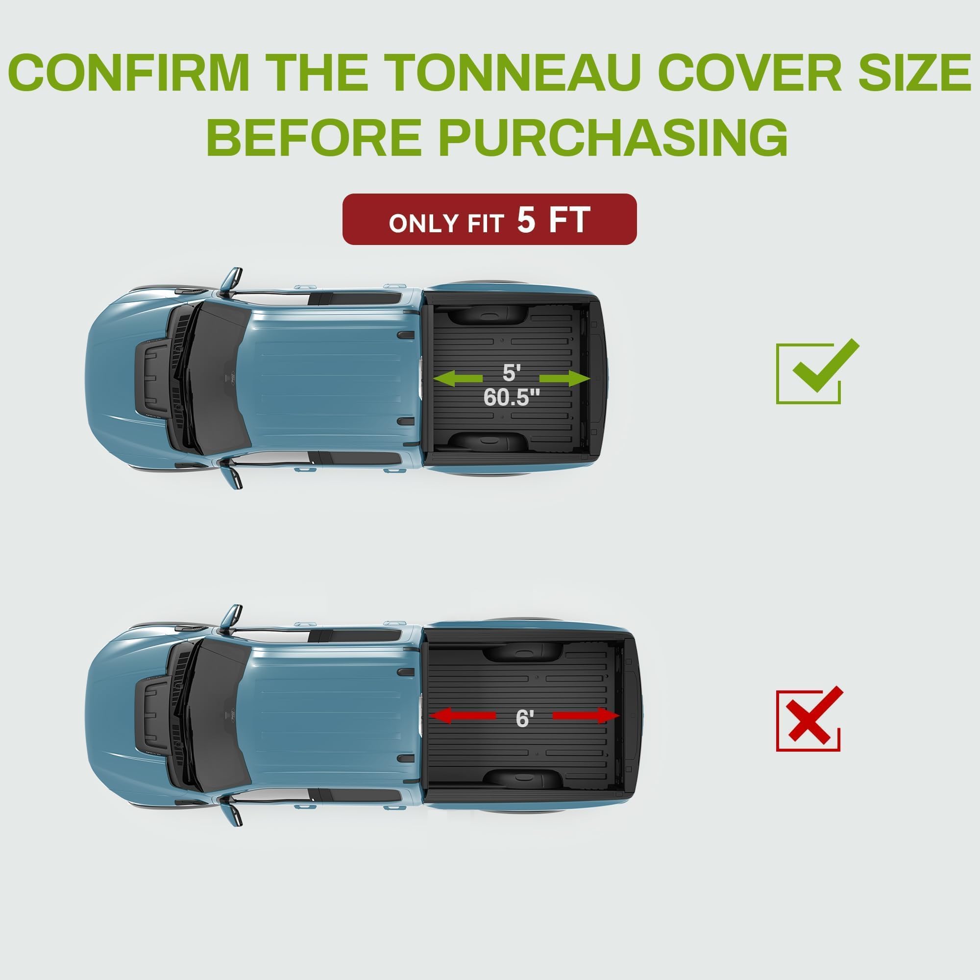 Autosaver88 Soft Roll Up Truck Bed Tonneau Cover Compatible With 2016-2023 Toyota Tacoma (Excl. Trail Edition) 6Ft Bed With Deck
