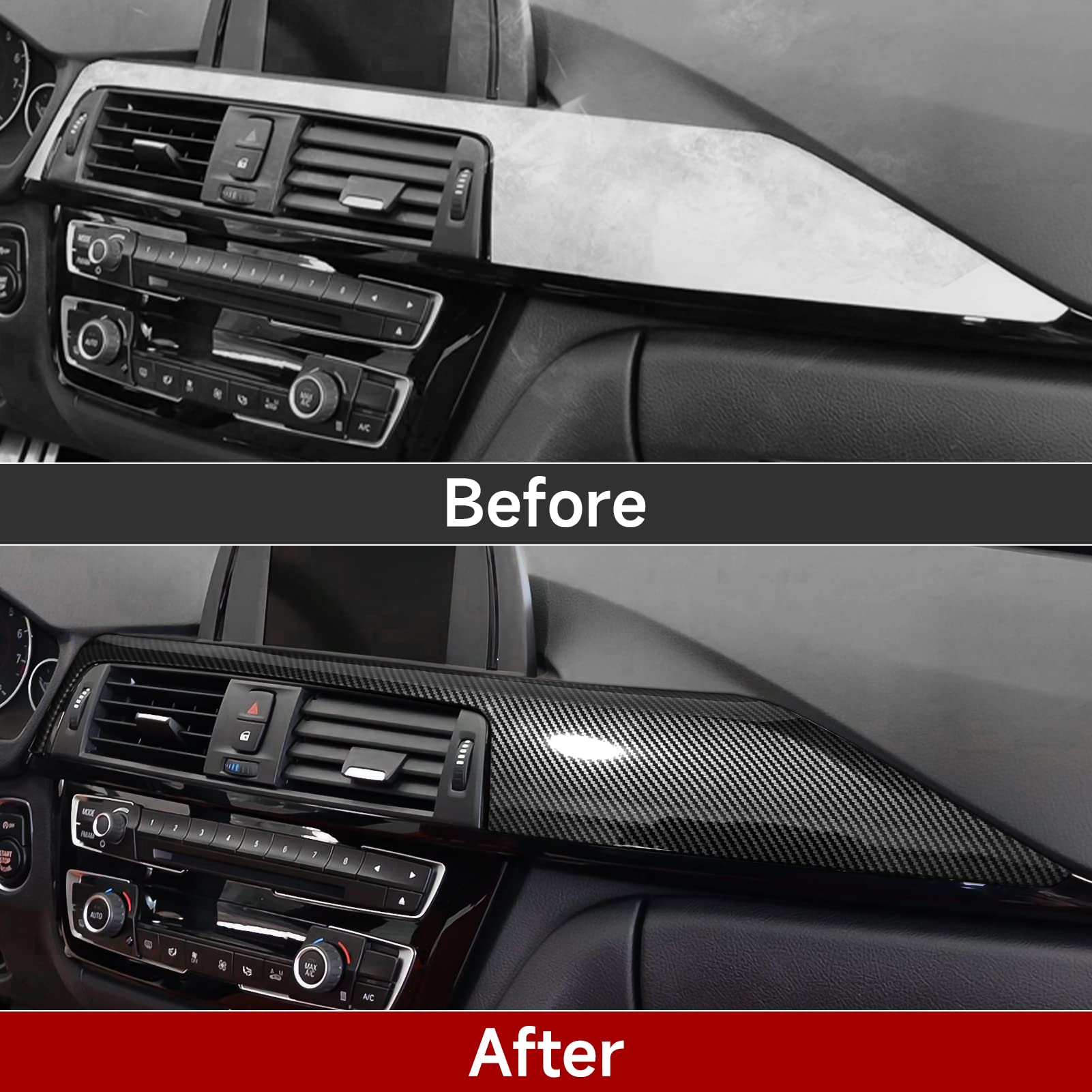 Car Dashboard Cover Panel Sticker Carbon Color Abs Decal Trim Fits For Bmw 3 4 Series F30 F31 F34 3Gt F32 F33 F36 Accessories