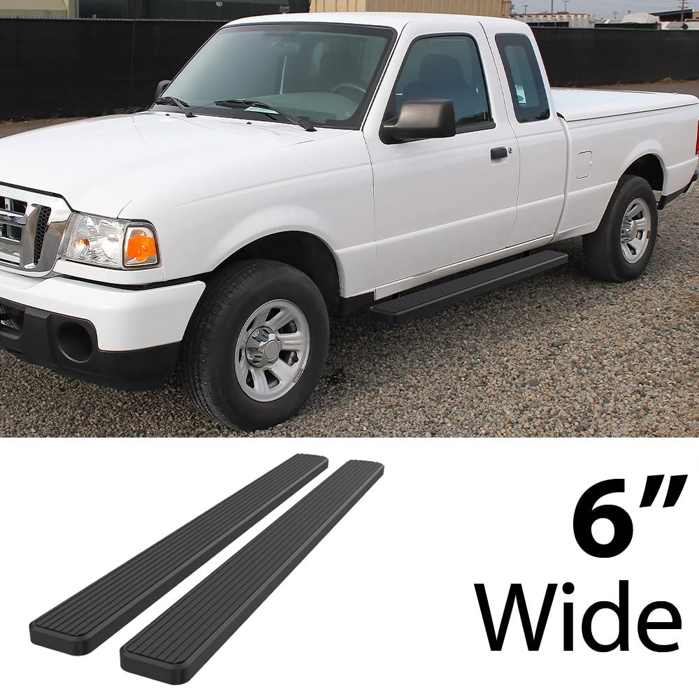 Hd Ridez Running Board Side Step 6' Black Compatible With Ford Ranger Mazda B-Series 1999-2011 Super Cab 4-Door (Side Steps Side Bars)