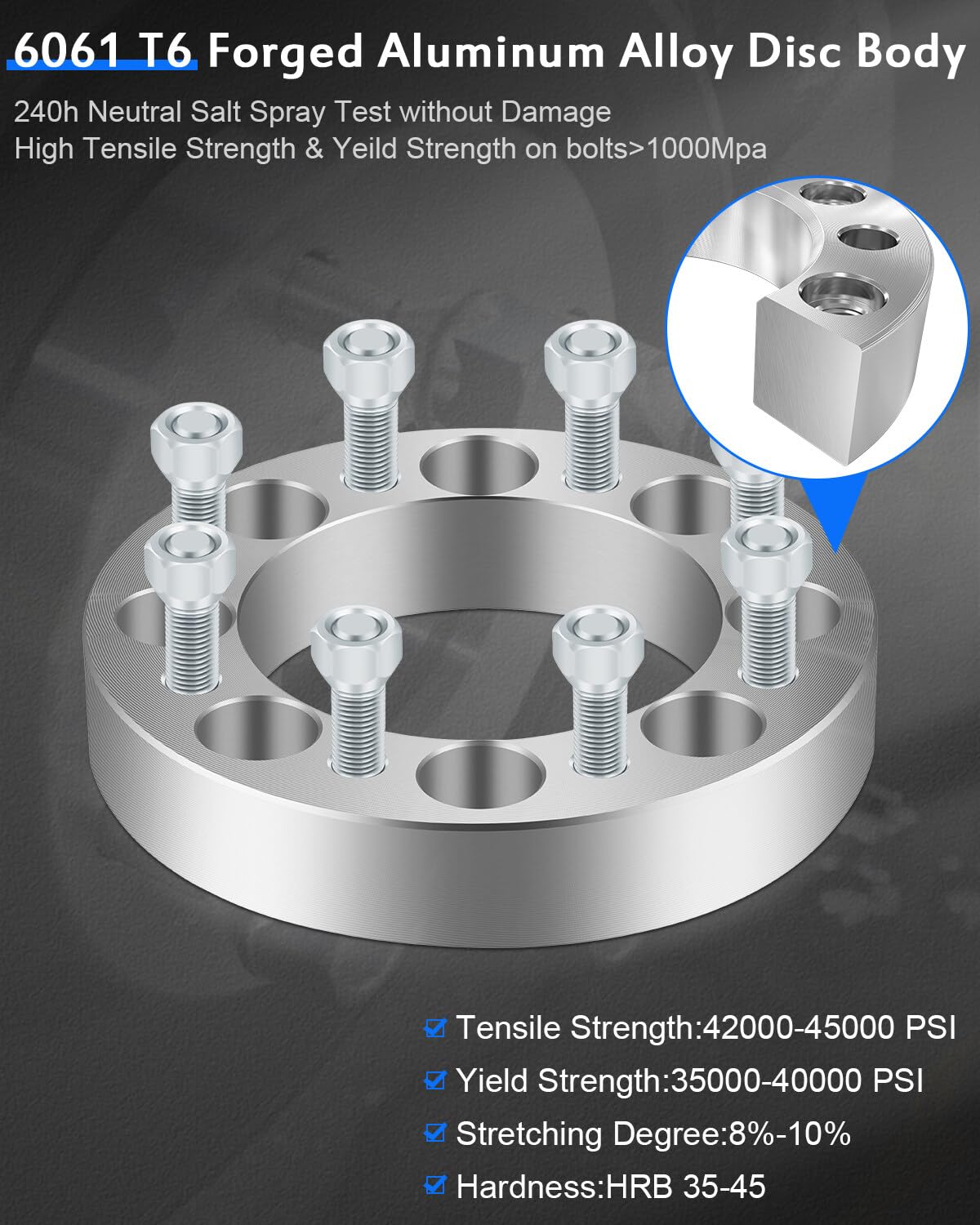 Eccpp 2 Pcs 1.5'' 8 Lug Wheel Spacers 8X6.5 To 8X6.5 130Mm Cb Fits For Silverado 2500 3500 Hd For Sierra Hd 1500 2500 3500 Yukon