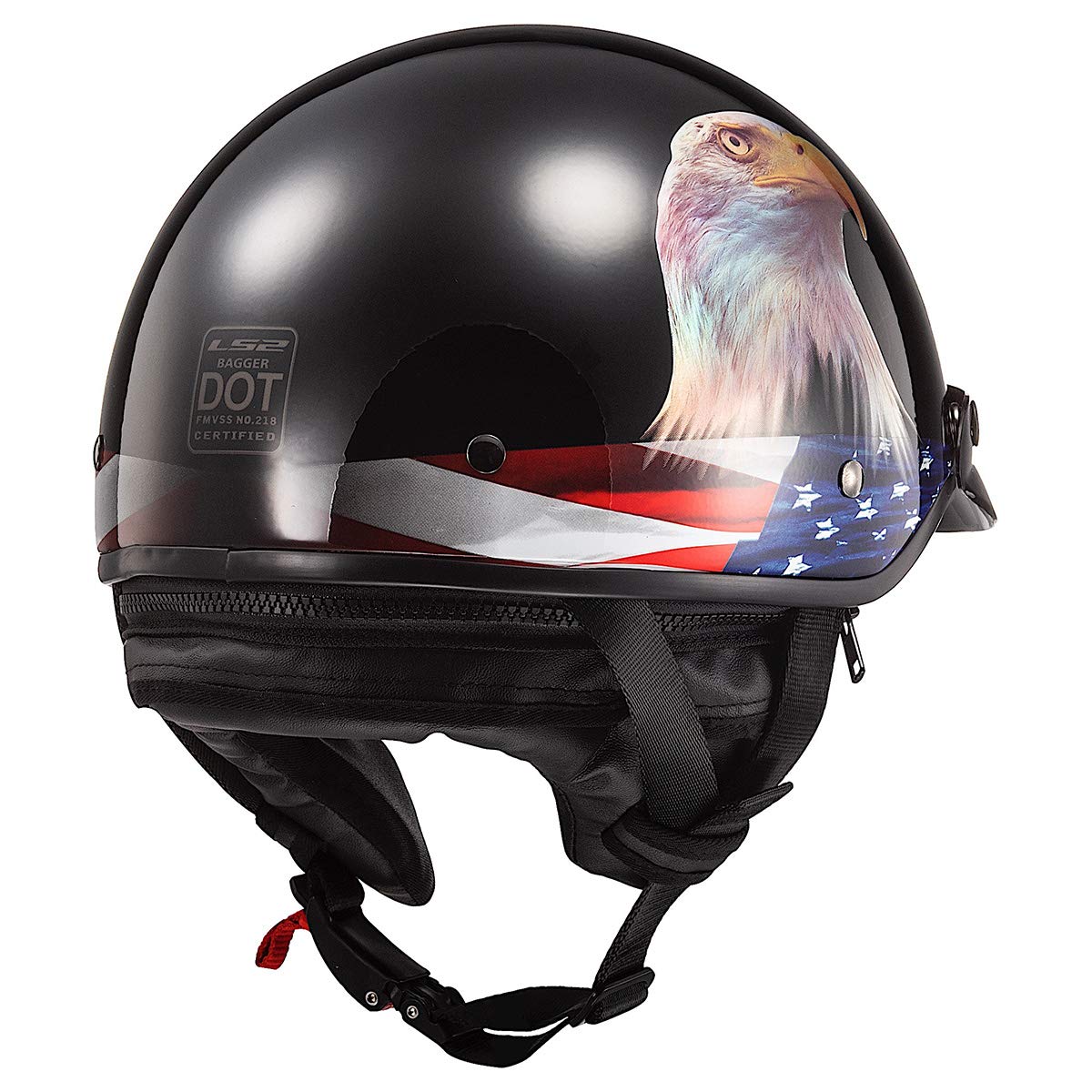 Ls2 Helmets Bagger Motorcycle Half Helmet (Murica - 2X-Large)