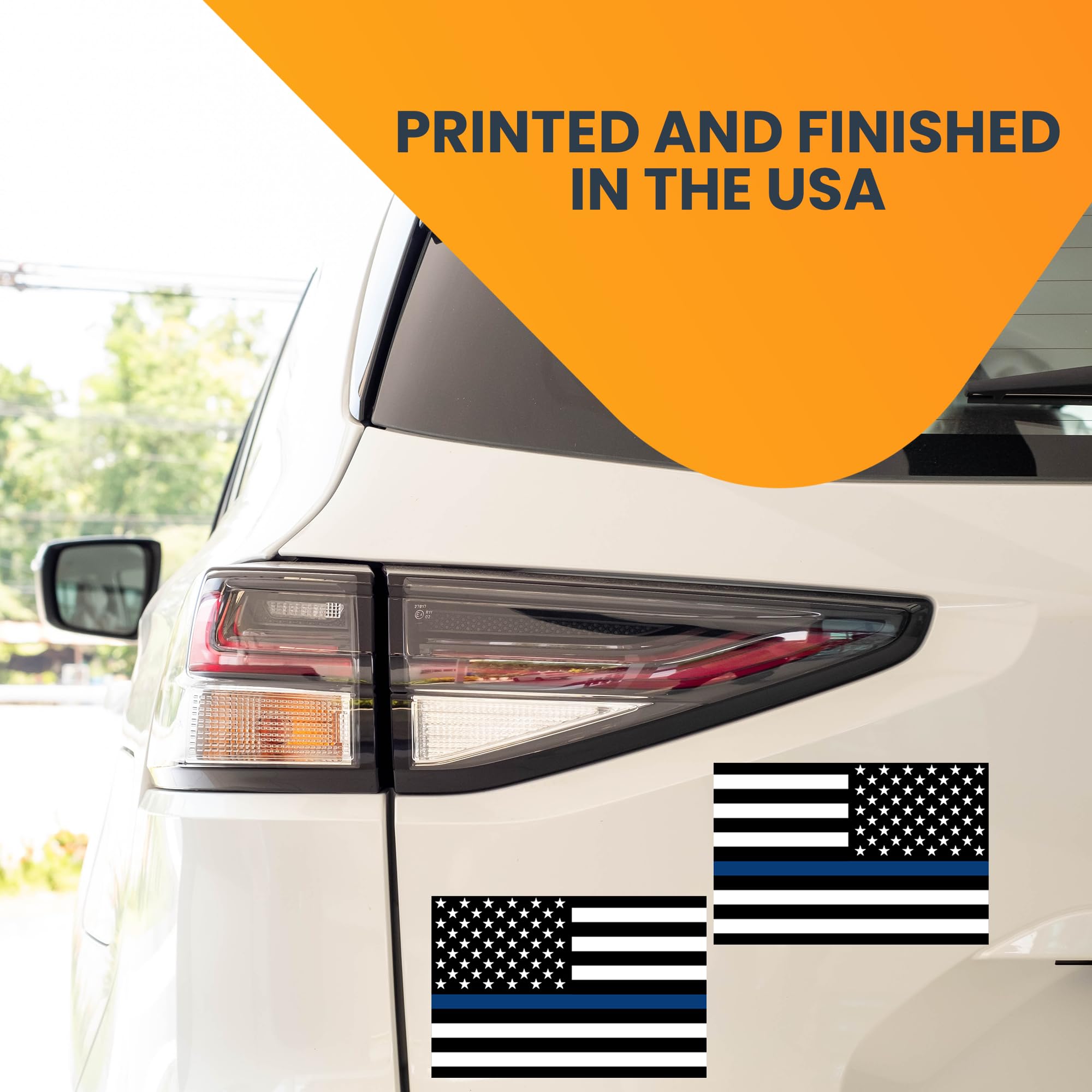 Magnet Me Up Thin Blue Line American Flag Magnet Decal, 4X6 Inches, Opposing 2 Pack, Heavy Duty Automotive Magnet For Car Truck