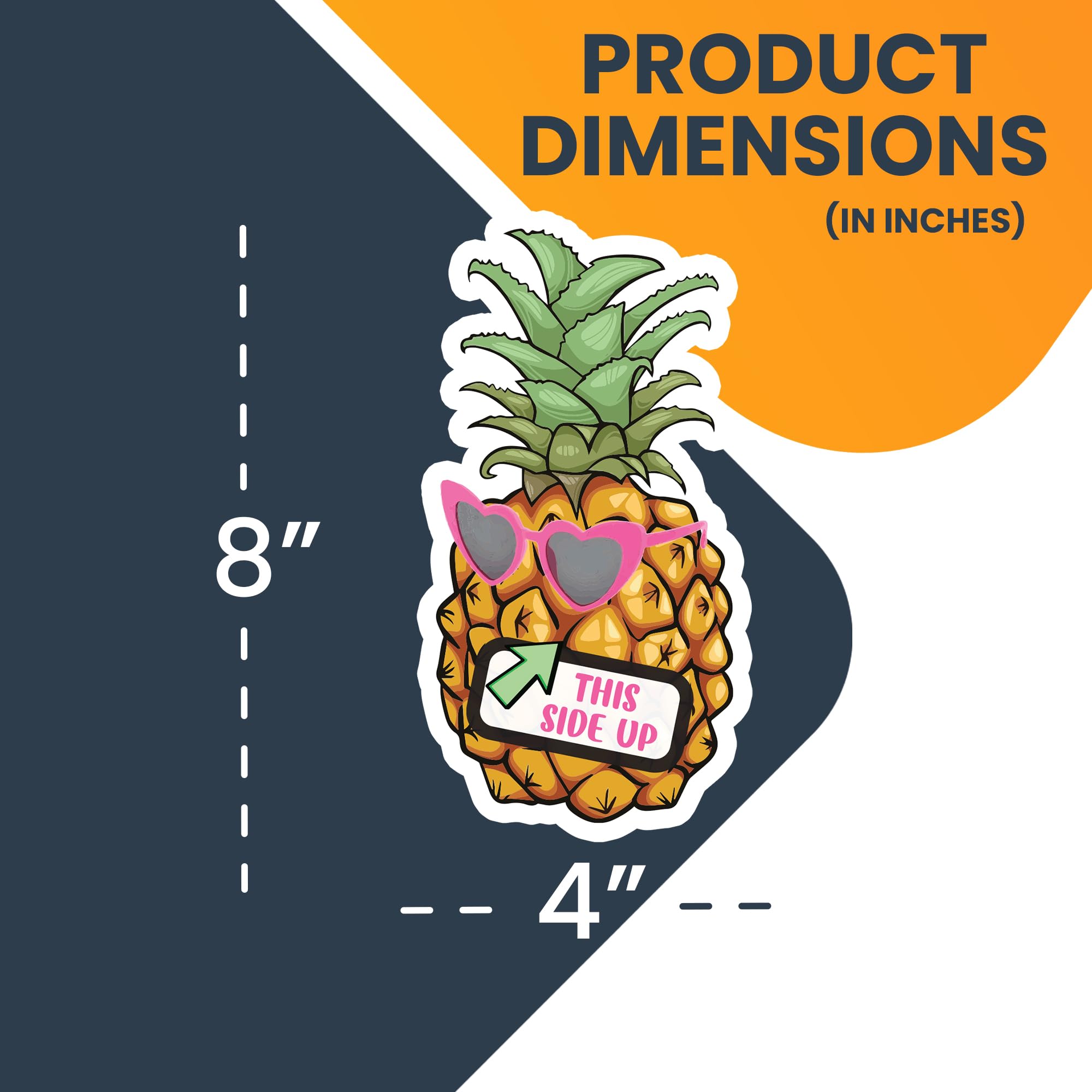 Magnet Me Up This Side Up Right Side Up Pineapple with Sunglasses Magnet Decal, 4x8 Inch, Automotive Magnet for Car, Truck, SUV,