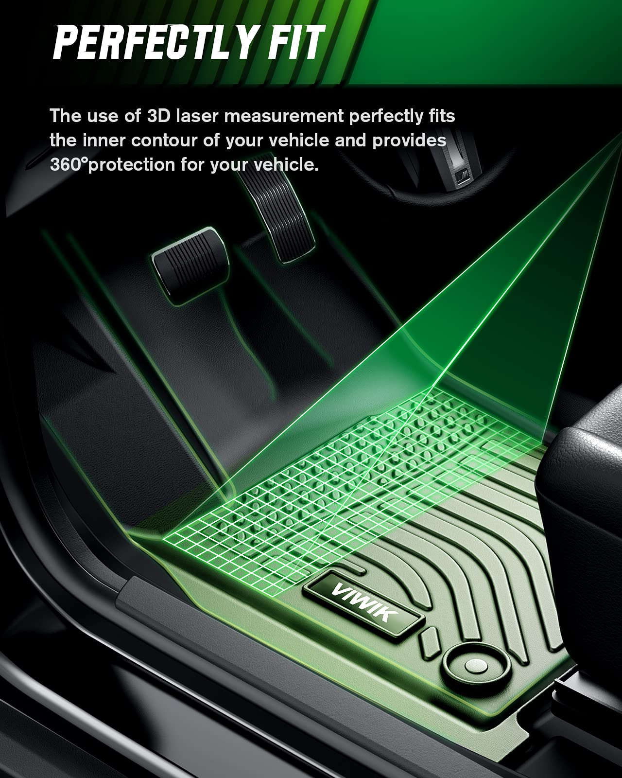 Viwik Floor Mats Compatible For 2013 2014 2015 2016 2017 Accord, Car Mats All Weather Custom Floor Liners Full Set Include 1St A