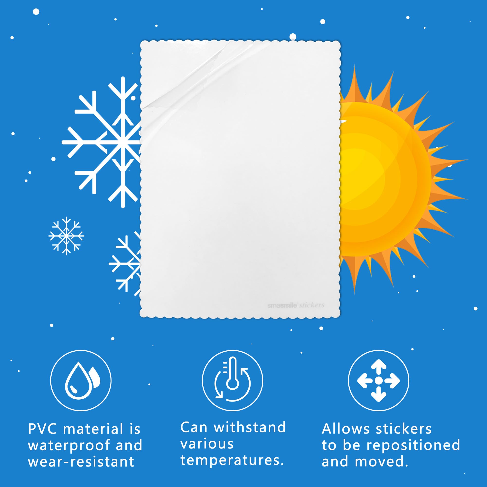 SMASMILE Windshield Sticker Applicator 5 Pack, 5"x7", Transparent PVC, Easy Application & Removal, Model SS-3JDT01