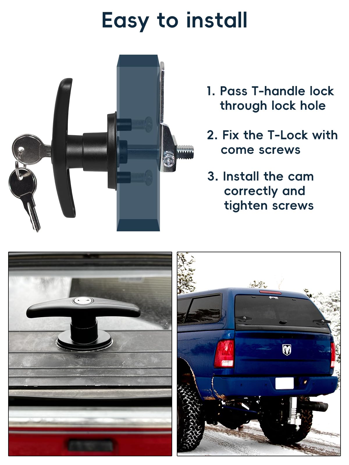 Quality Life Truck Cap Camper Shell Locking Cam - Steel, Universal Size, Galvanization, Model QL-LOCK-001, L&R Cam Only