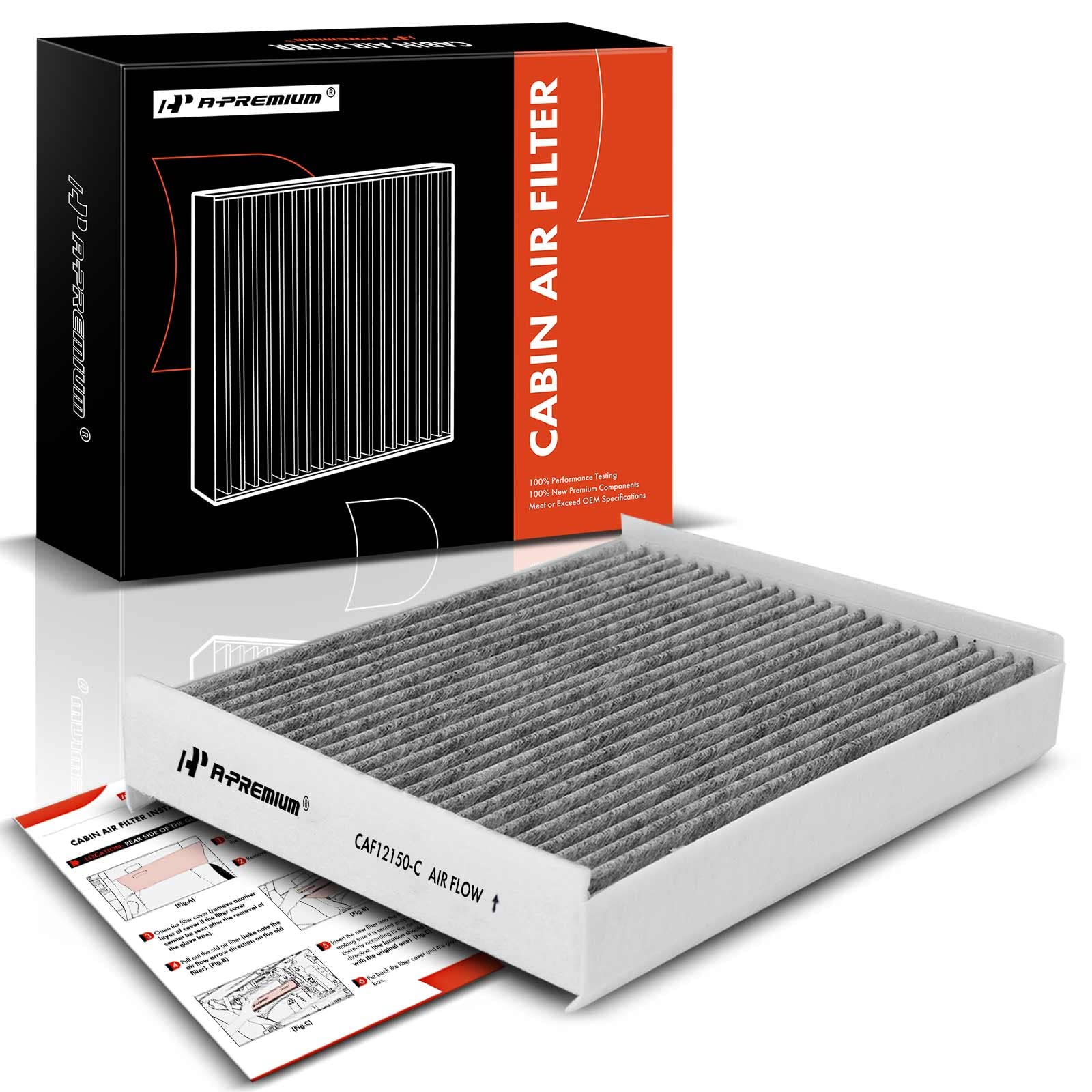 A-Premium Cabin Air Filter with Activated Carbon Compatible with Ford & Lincoln Models - F-150 (15-22), F-250 F-350 F-450 Super 