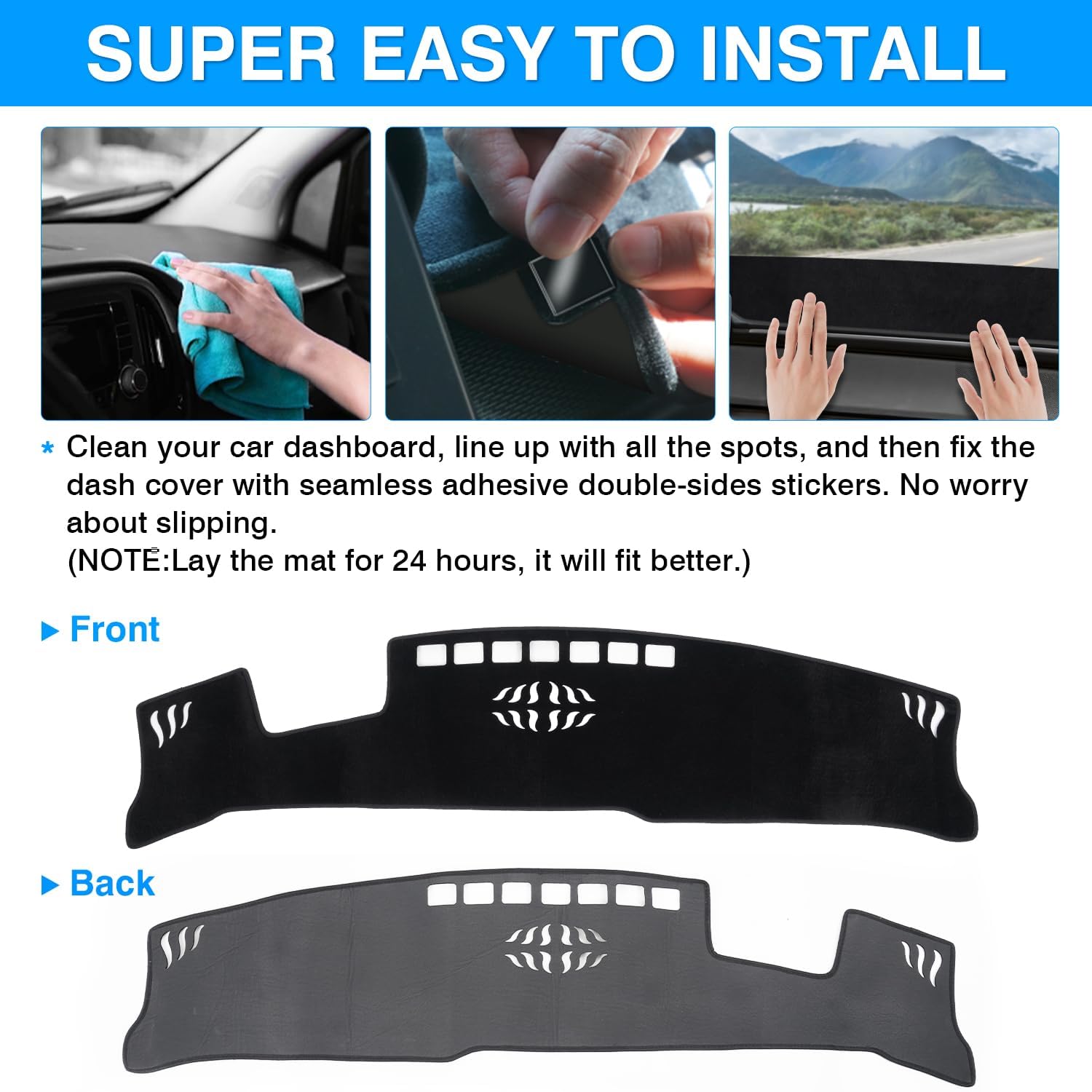 Autorder Dashboard Cover Mat Fit For 2024 2025 Kia Ev9 Accessories Dash Cover Upgrade Velvet Dash Mat Sunshade Glare Uv Rays Pro