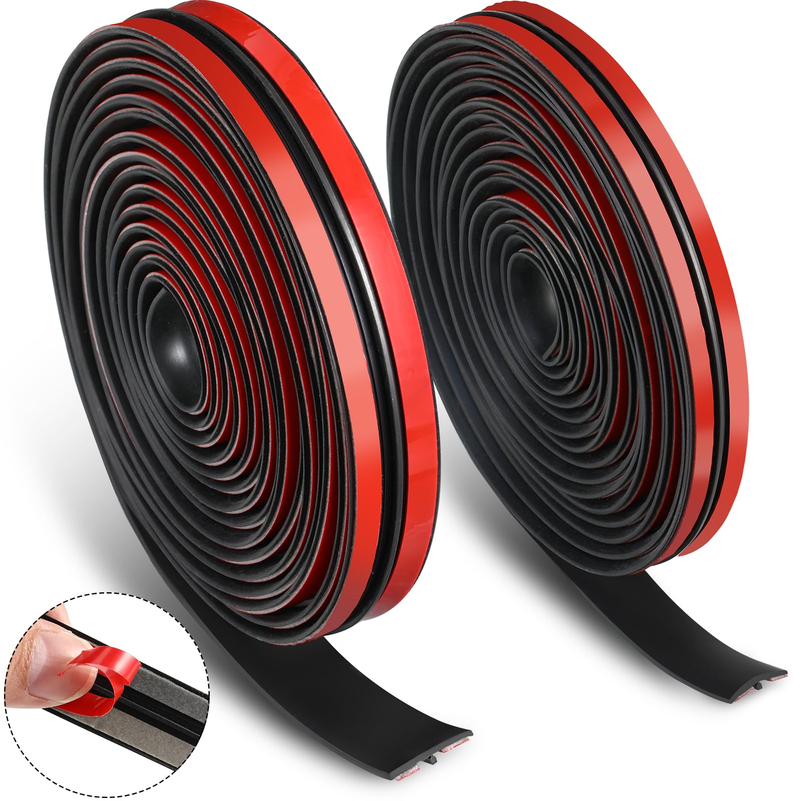 Frienda 2 Pieces Windshield Trim Windshield Rubber Seal 14mm 19mm Car Sunroof Seal Weather Stripping T Shape Seal Strip for Car 