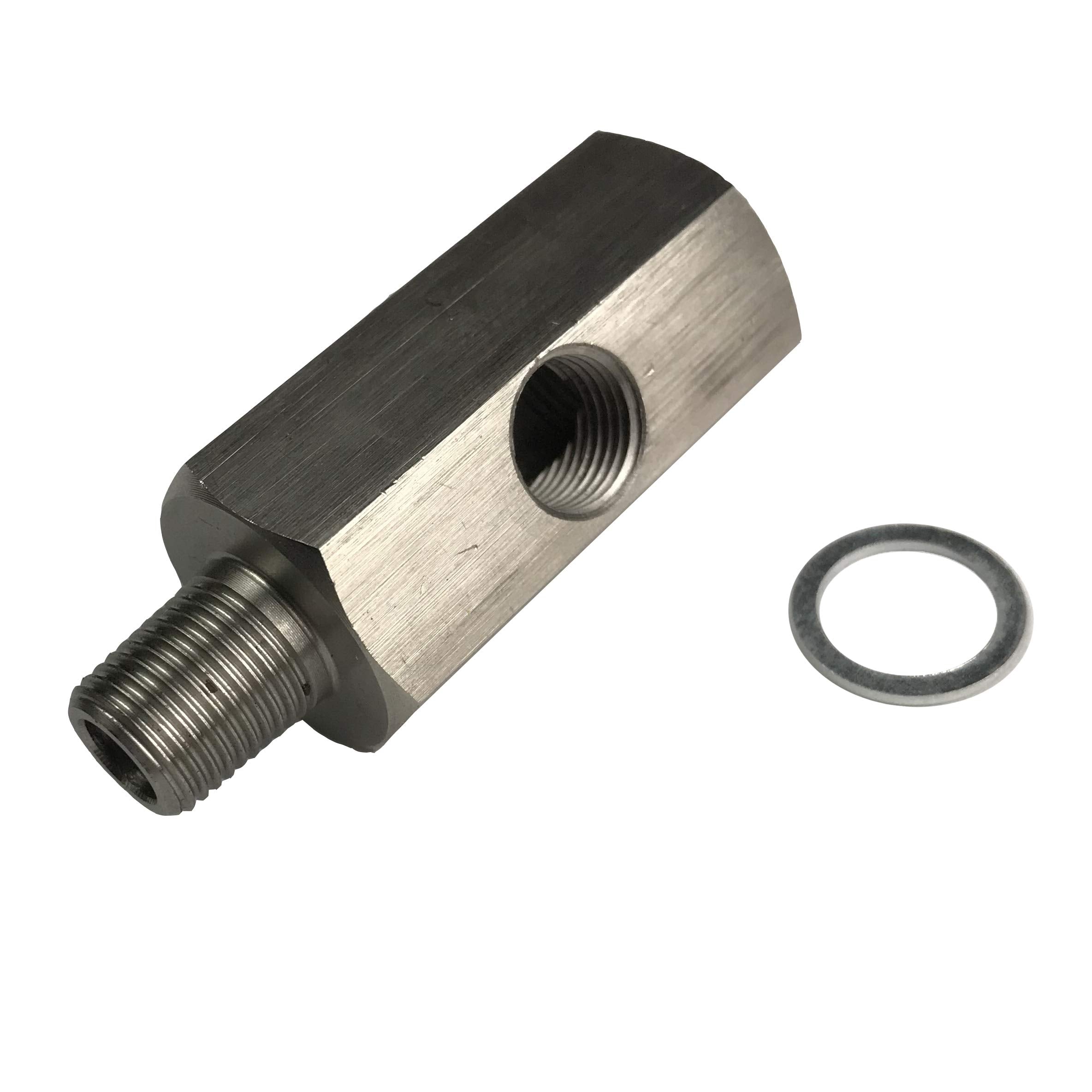 1/8 Bspt Oil Pressure Sensor Tee Stainless Steel 1/8 Bspt Female To 1/8 Bspt Male With 1/8 Npt Port Adapter Turbo Supply Feed Li