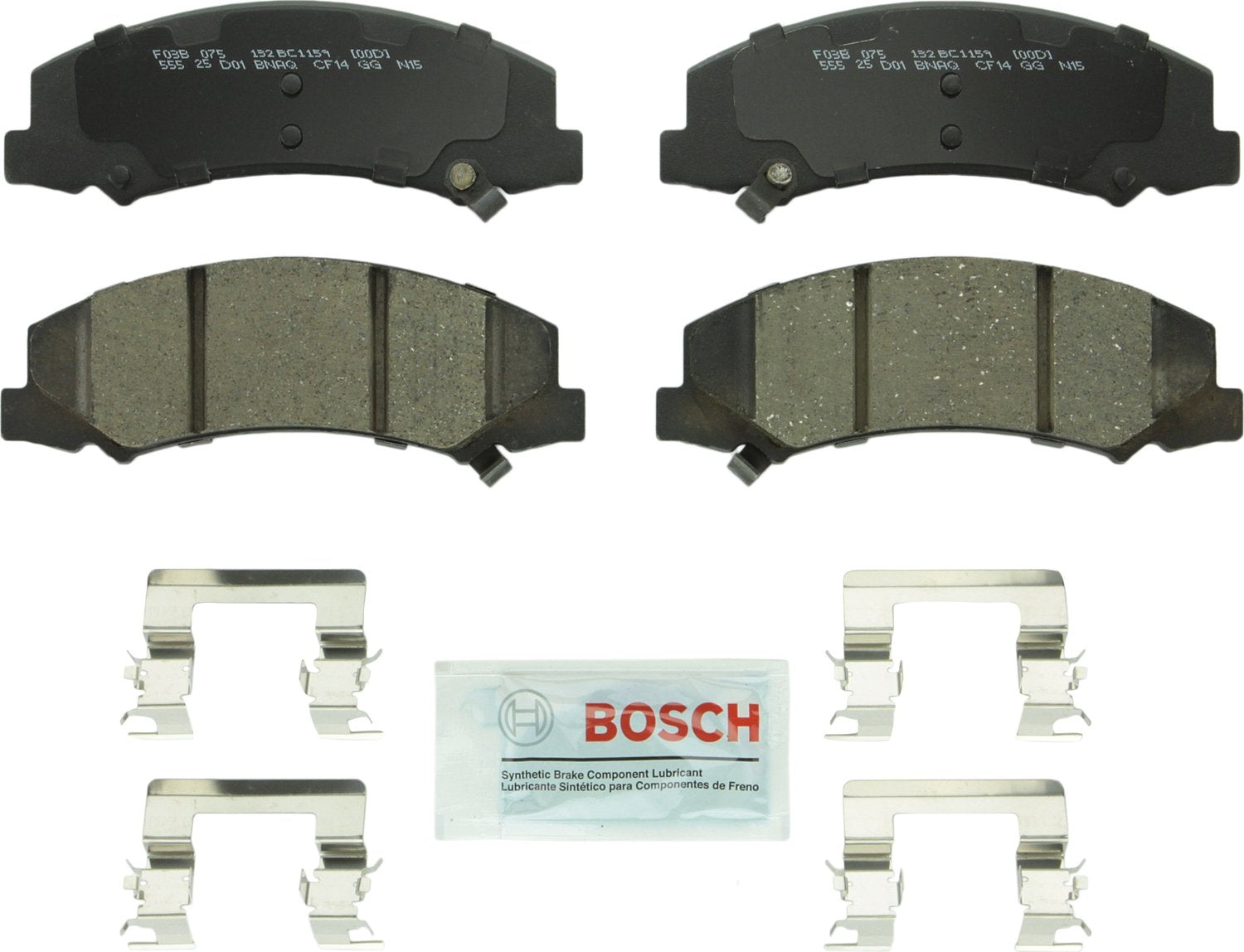 BOSCH BC1159 QuietCast Premium Ceramic Disc Brake Pad Set - Compatible with Select Buick Allure, LaCrosse, Lucerne; Cadillac DTS