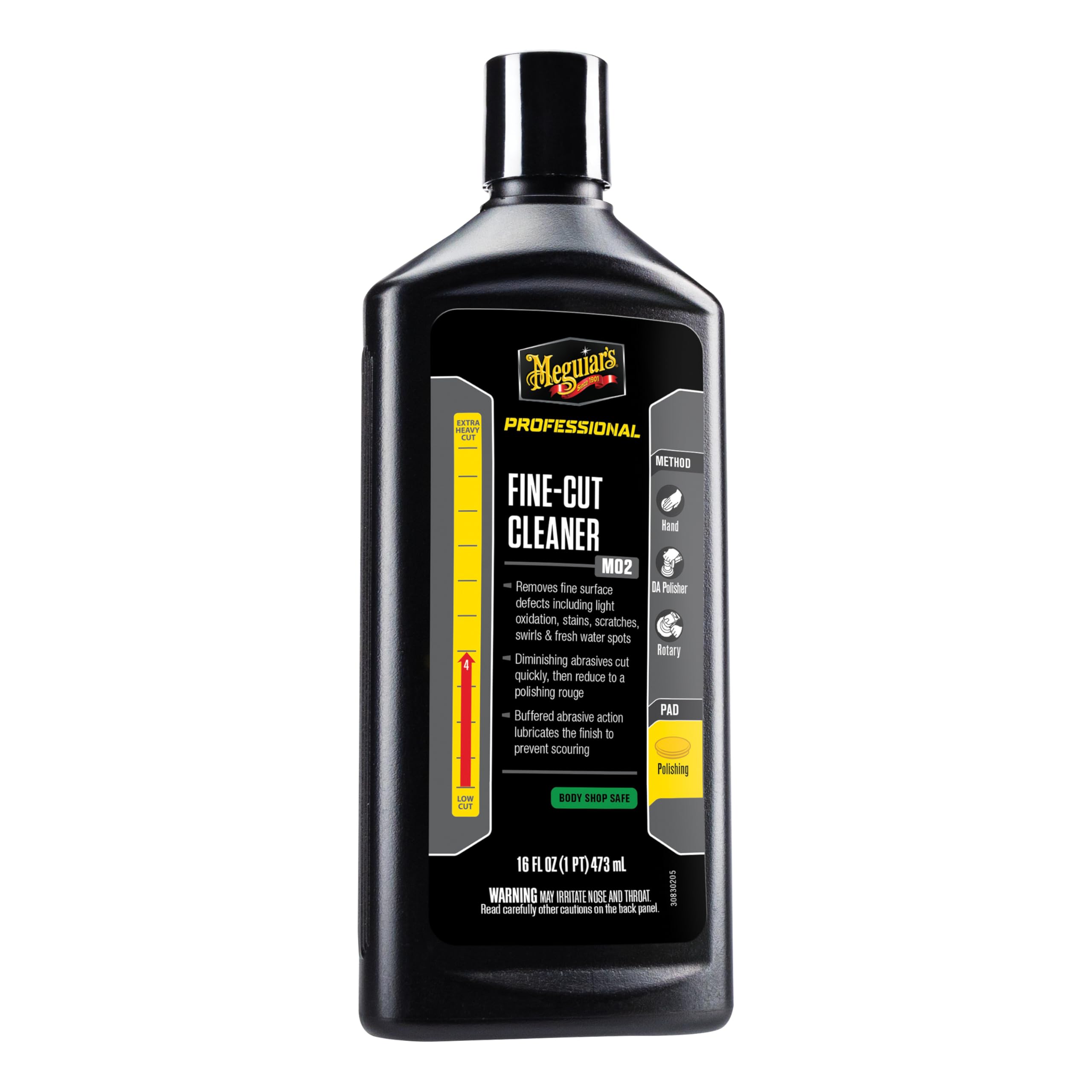 Meguiars Professional Fine-Cut Cleaner M0216 - Pro Mild Abrasive Polish to Remove Light Scratches, Swirls, Water Spots and Stai