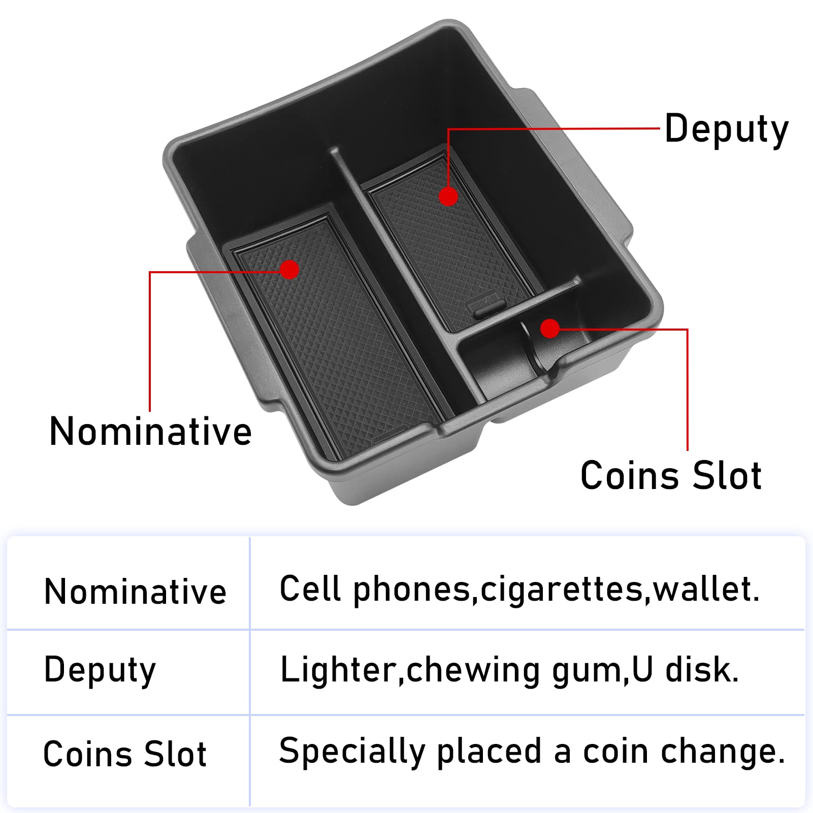 Ttcr-Ii Compatible With Honda Civic Center Console Organizer 2022-2024, For Civic Console Organizer Tray (Upper), Center Armrest